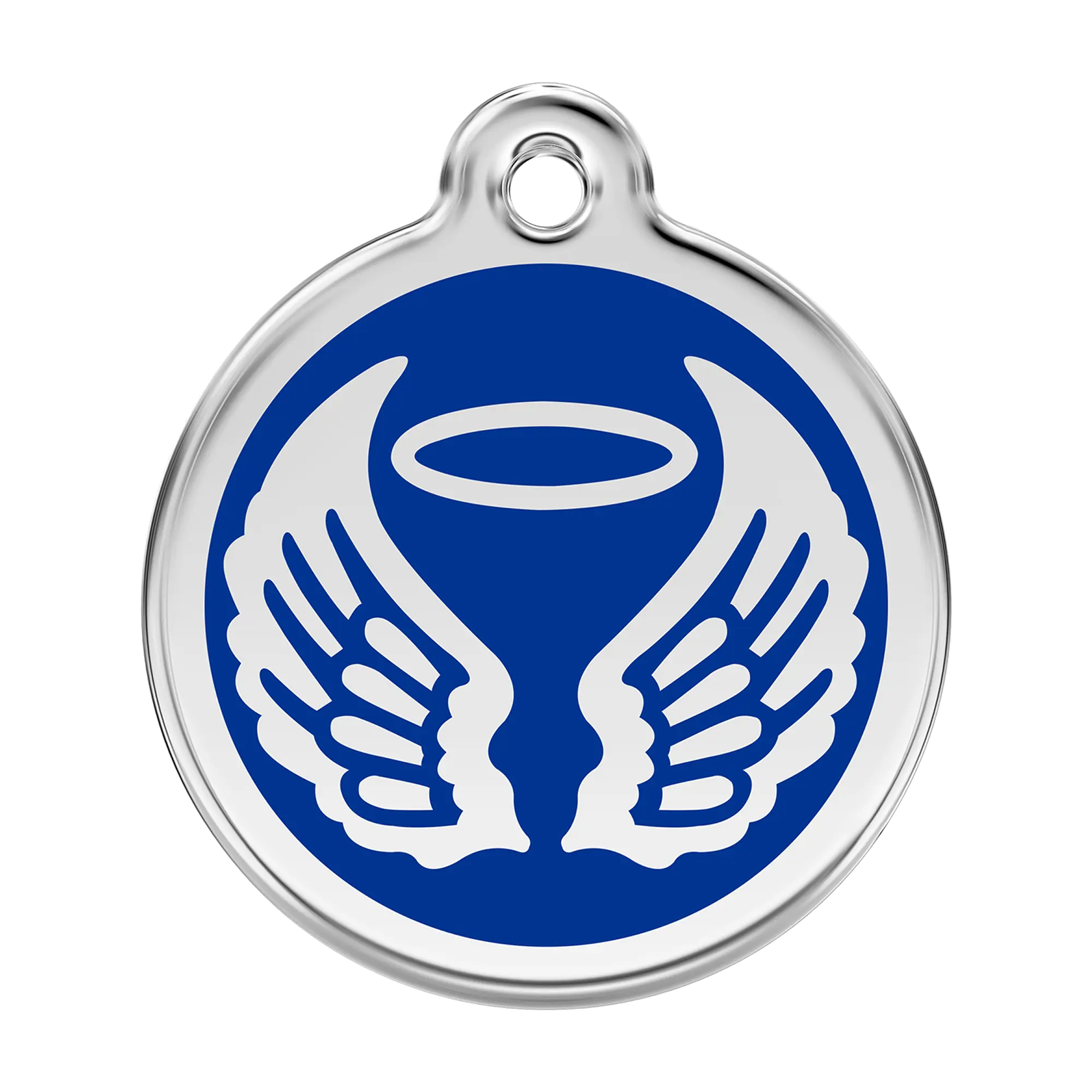 Angel Wings in Dark Blue Enamel & Stainless Steel pet tag
