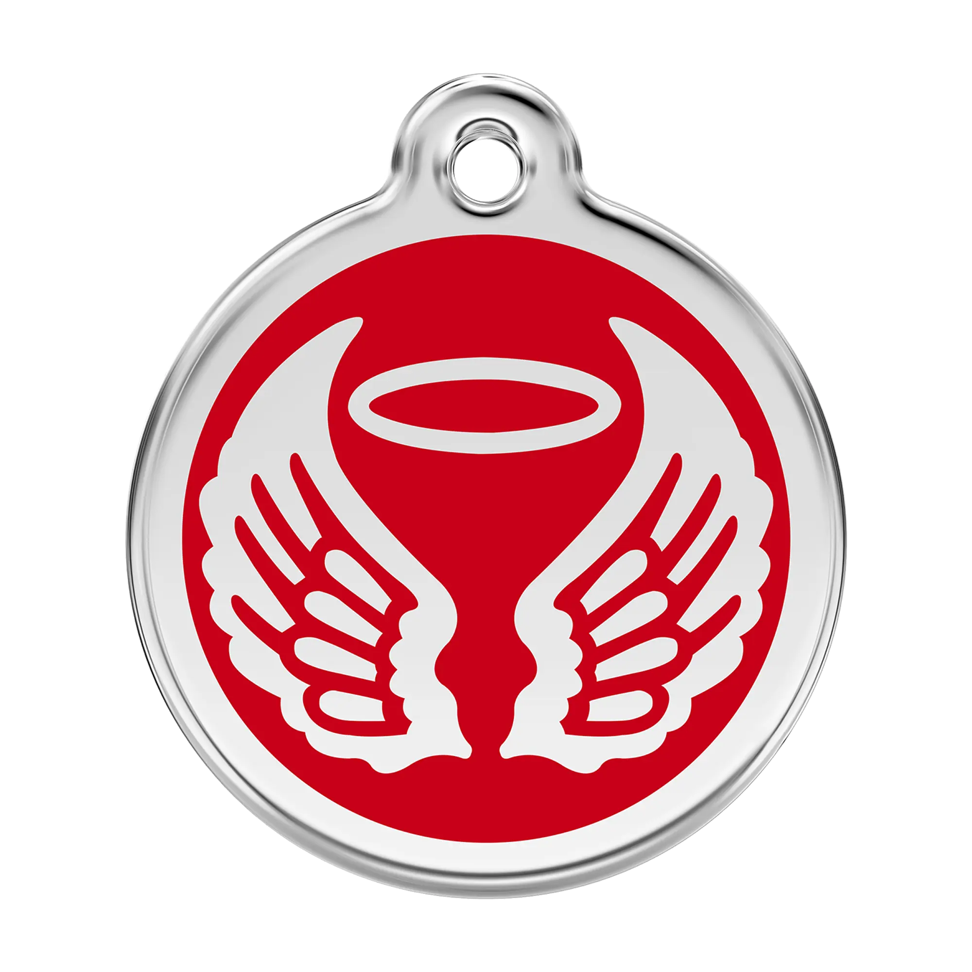 Angel Wings in Red Enamel & Stainless Steel pet tag