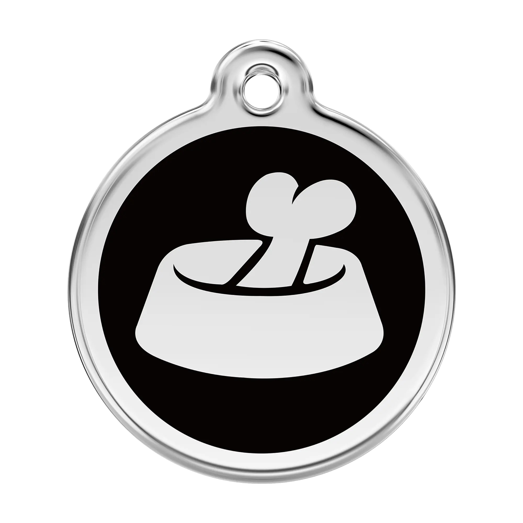 Bone in Bowl Enamel & Stainless Steel pet tag