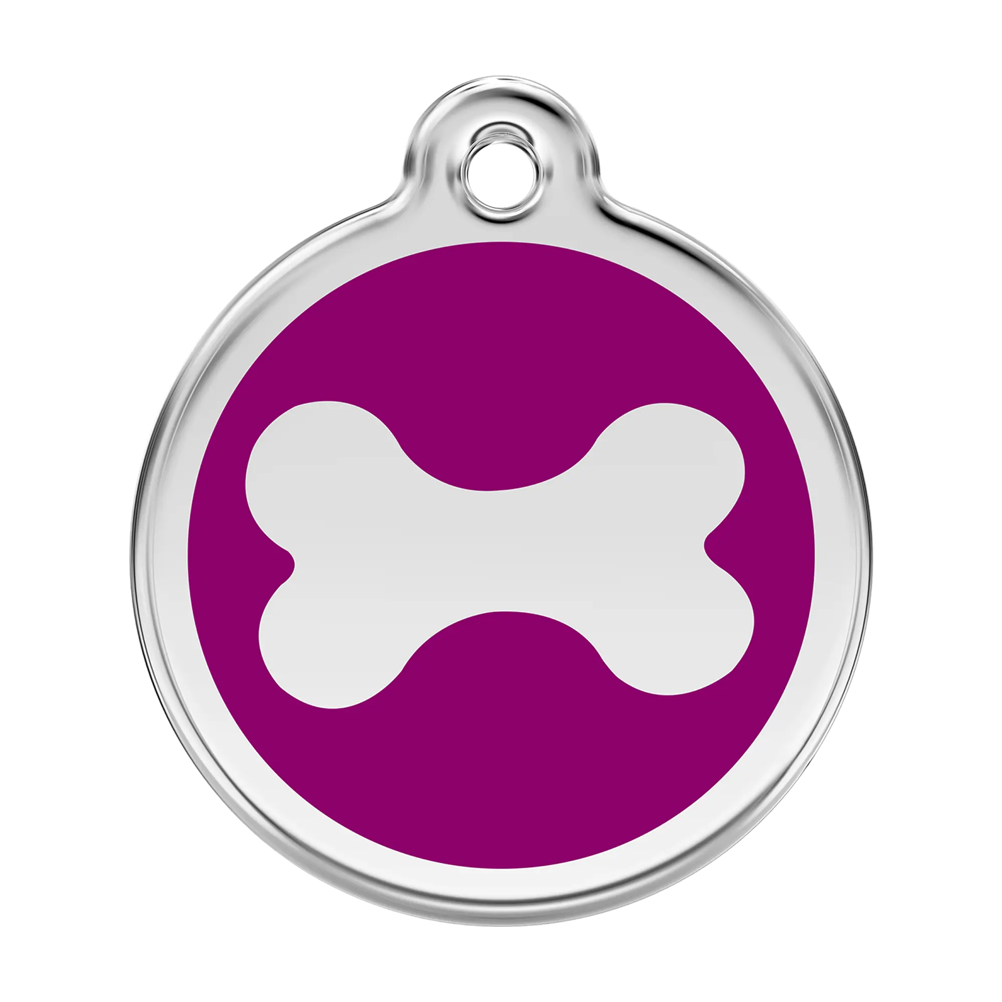 Bone in Purple Enamel & Stainless Steel pet tag