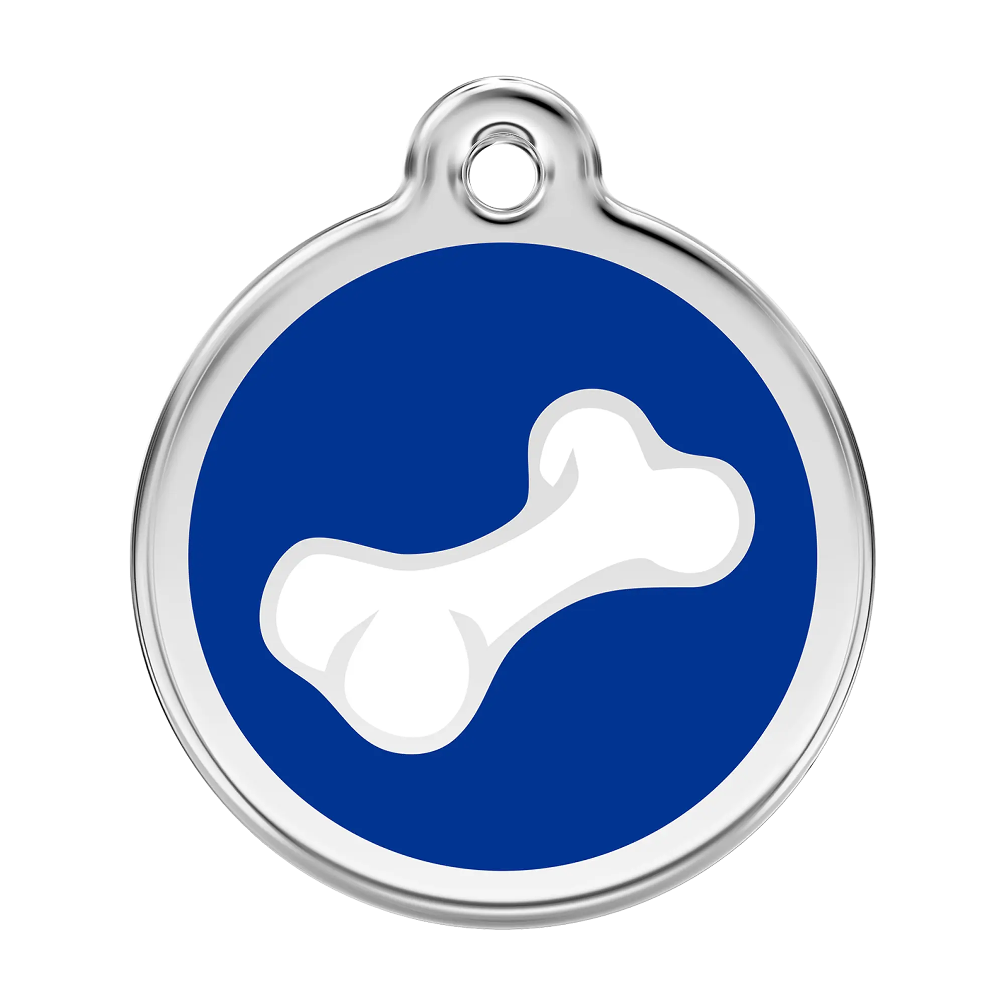 Cartoon Bone in Dark Blue Enamel & Stainless Steel pet tag