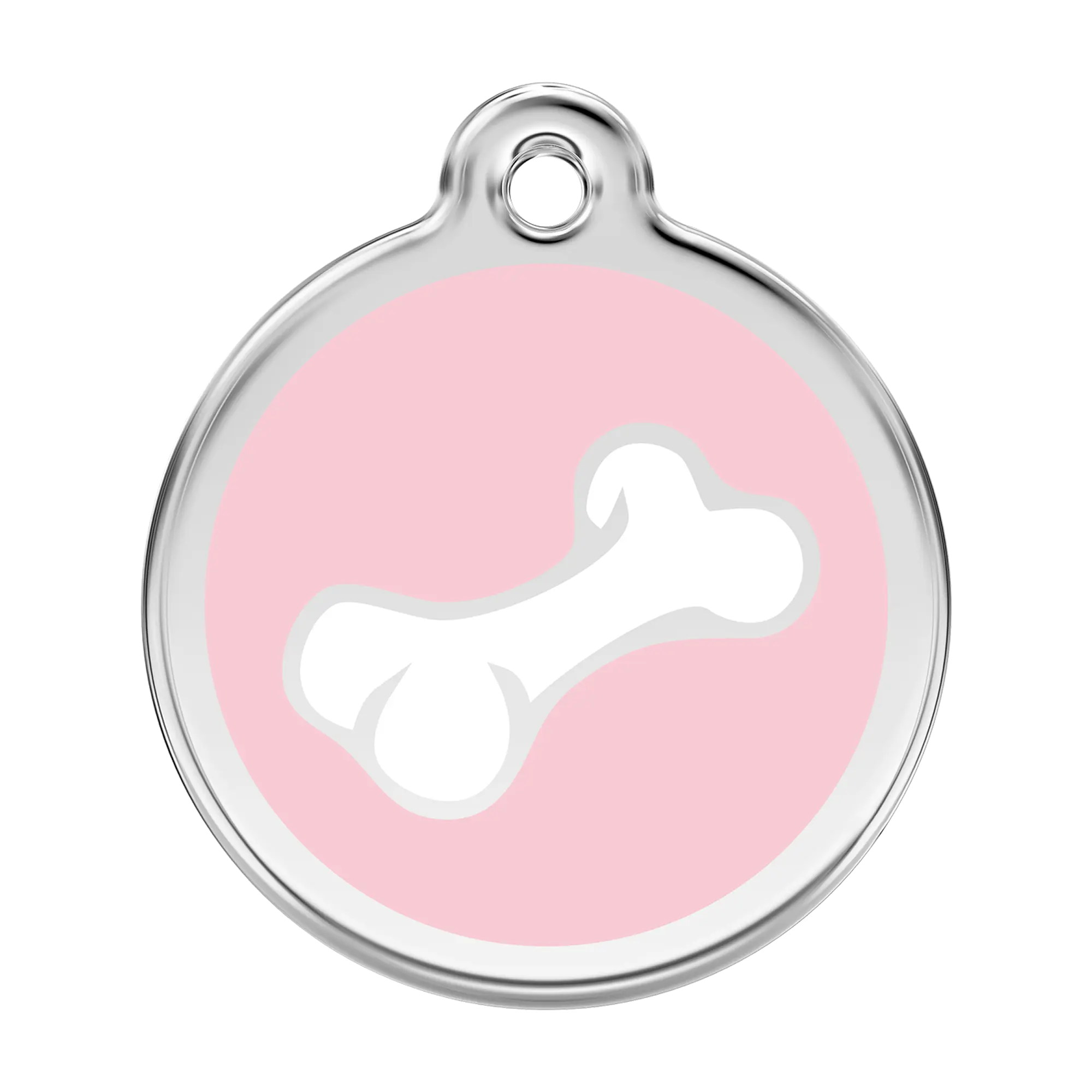 Cartoon Bone in Pink Enamel & Stainless Steel pet tag