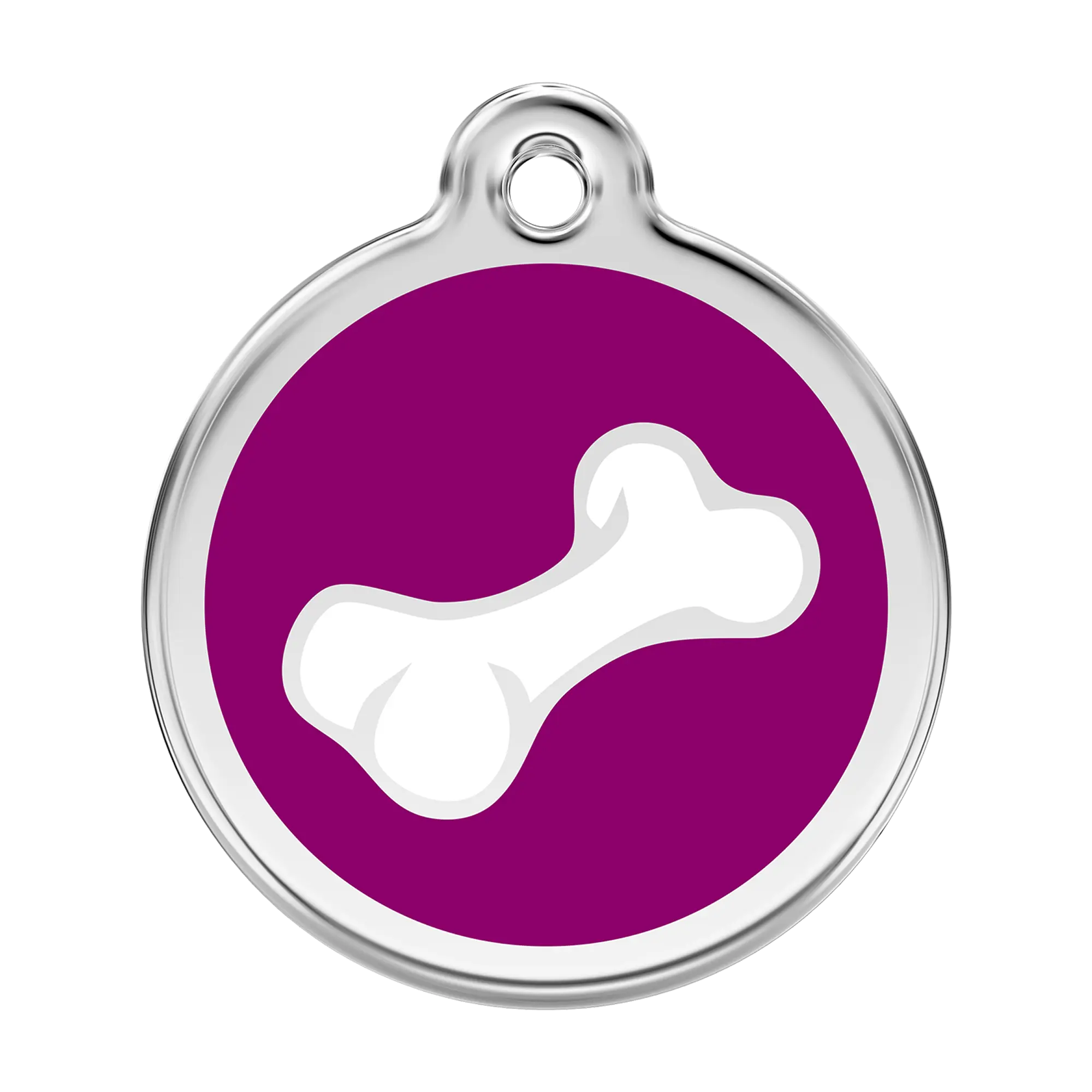Cartoon Bone in Purple Enamel & Stainless Steel pet tag