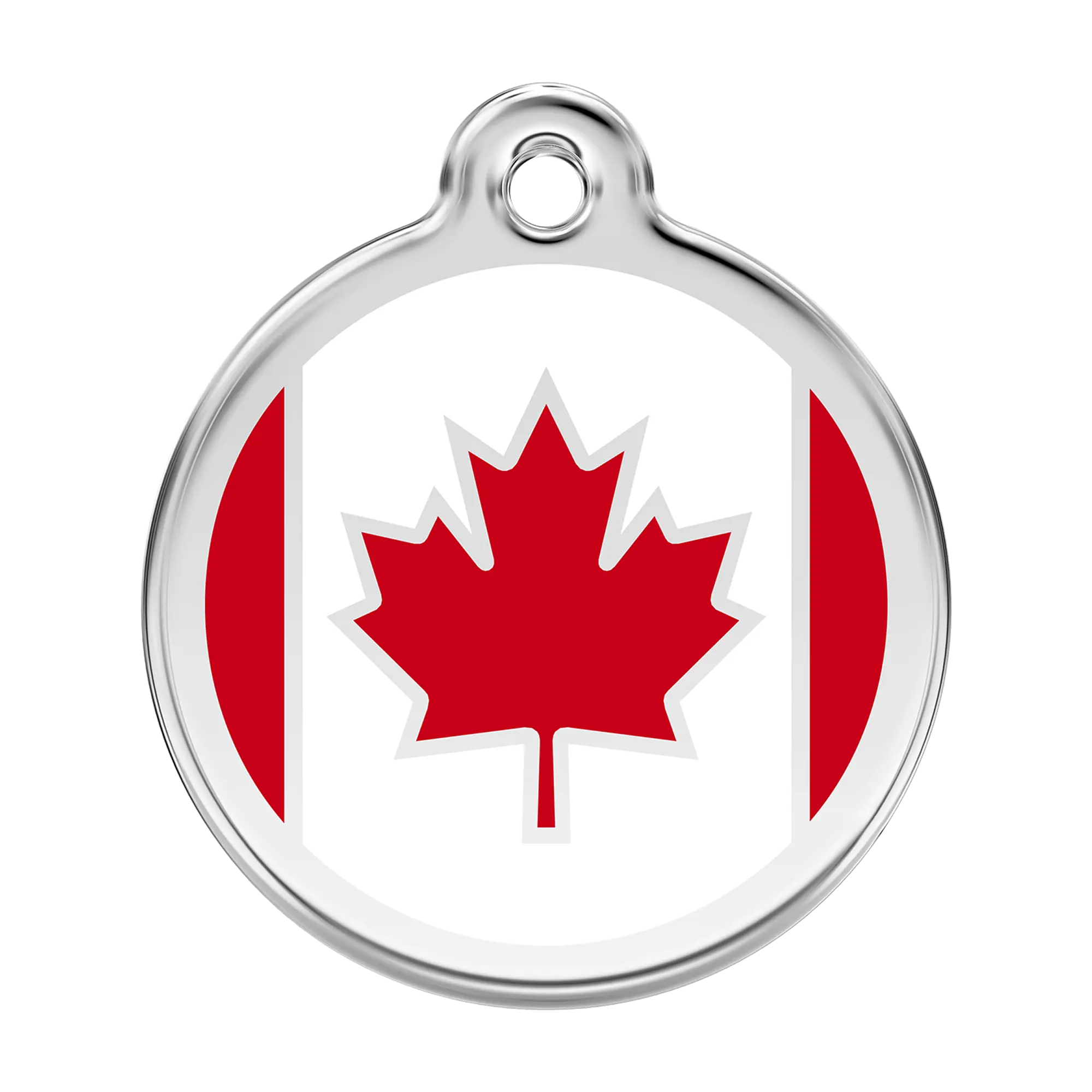 Canadian Flag Enamel & Stainless Steel pet tag