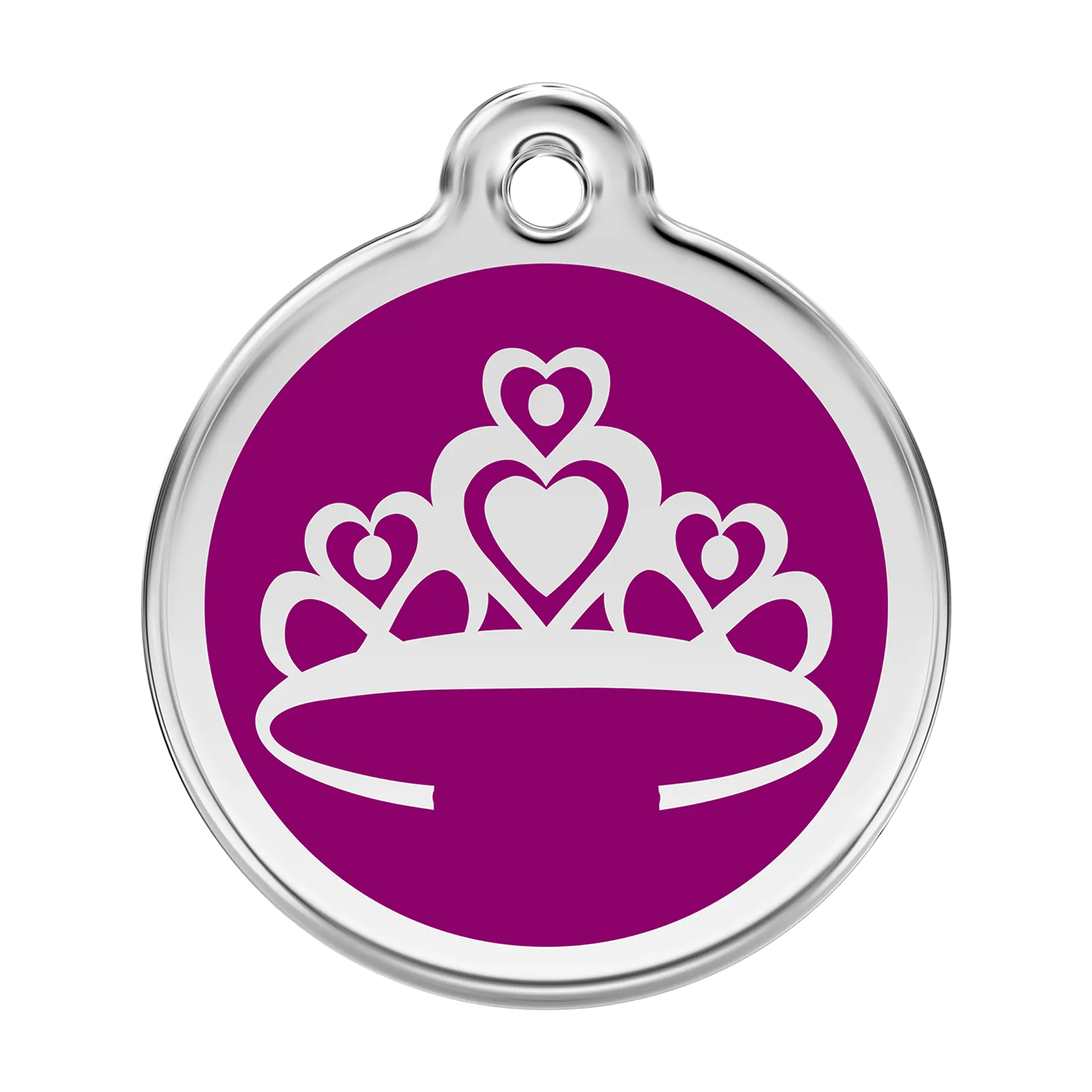 Crown in Purple Enamel & Stainless Steel pet tag