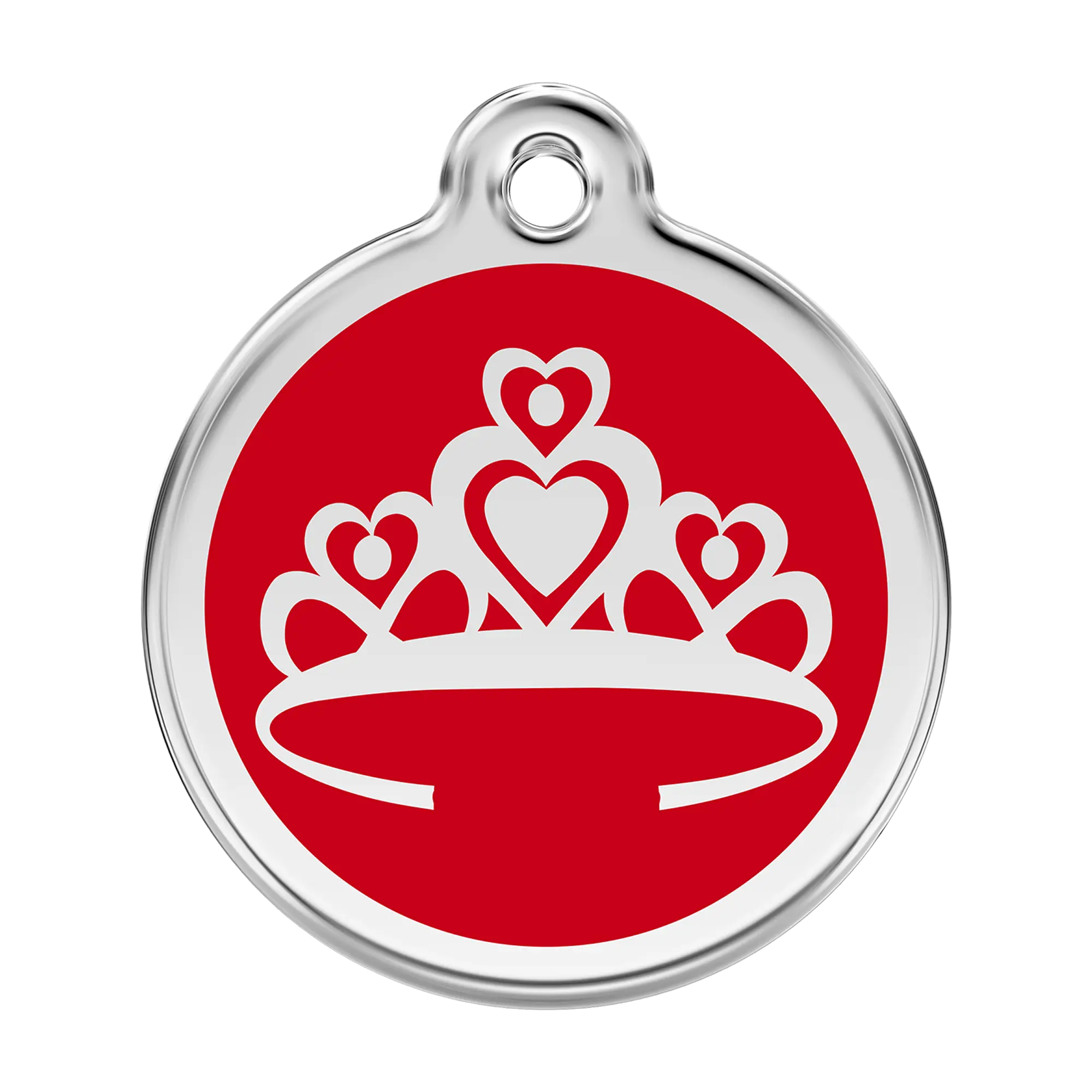 Crown in Red Enamel & Stainless Steel pet tag