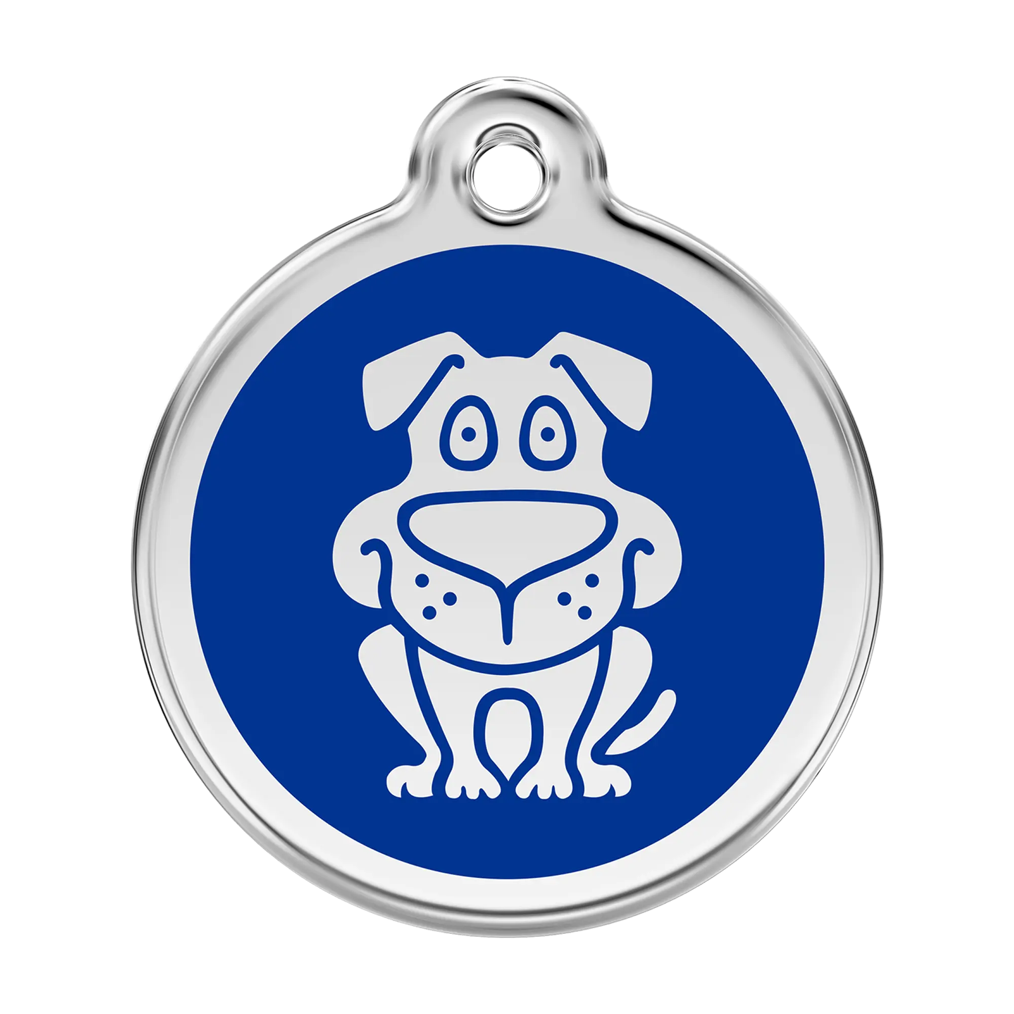 Dog in Dark Blue Enamel & Stainless Steel pet tag