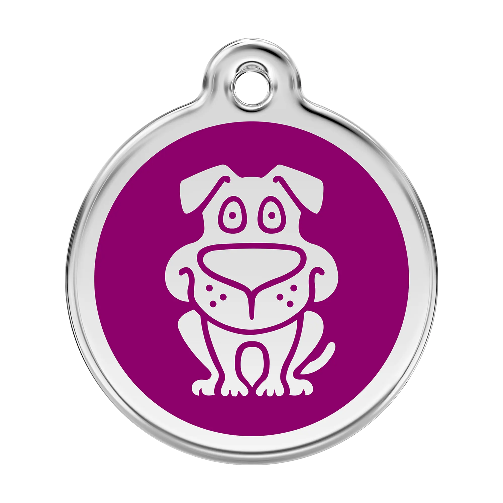 Dog in Purple Enamel & Stainless Steel pet tag