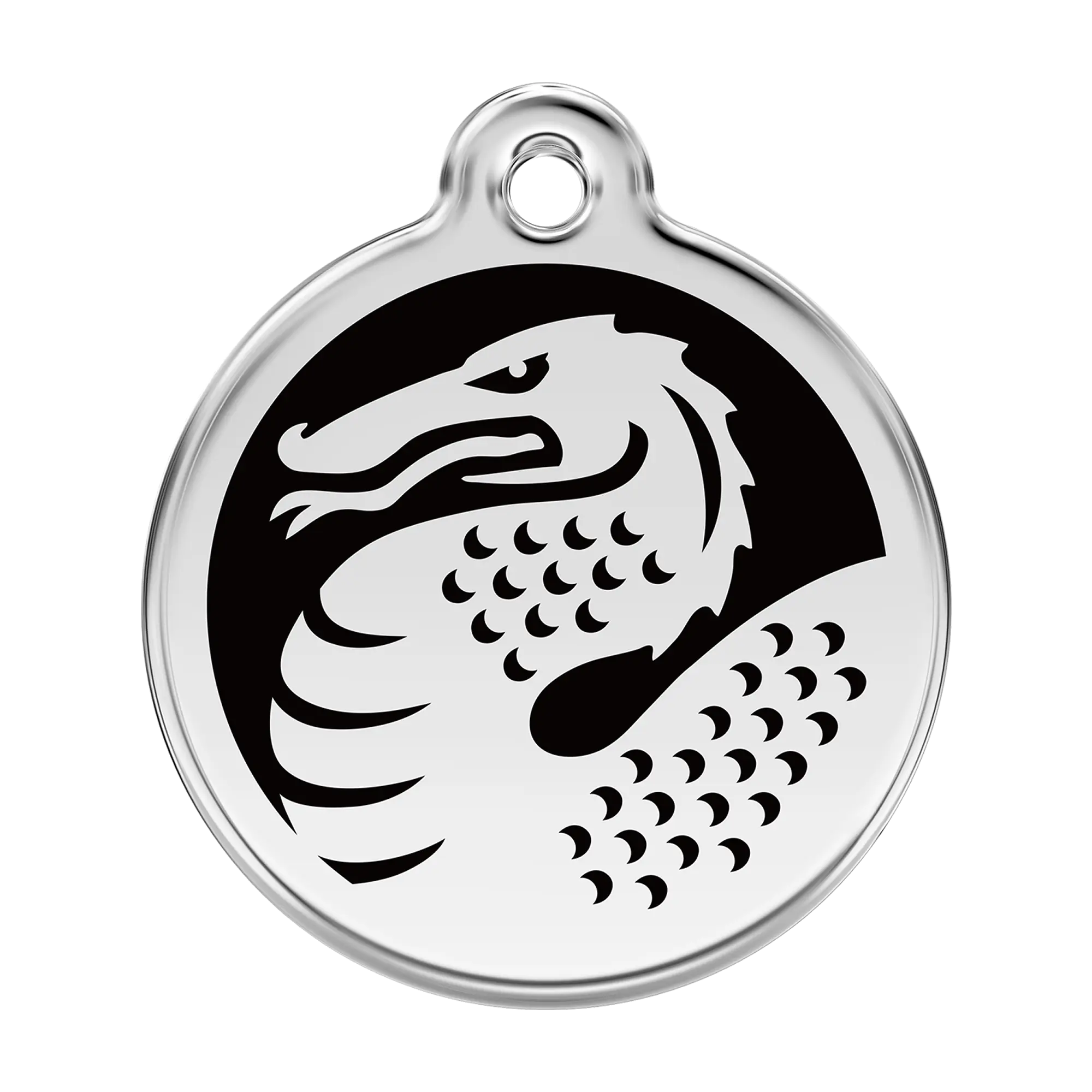Dragon in Black Enamel & Stainless Steel pet tag