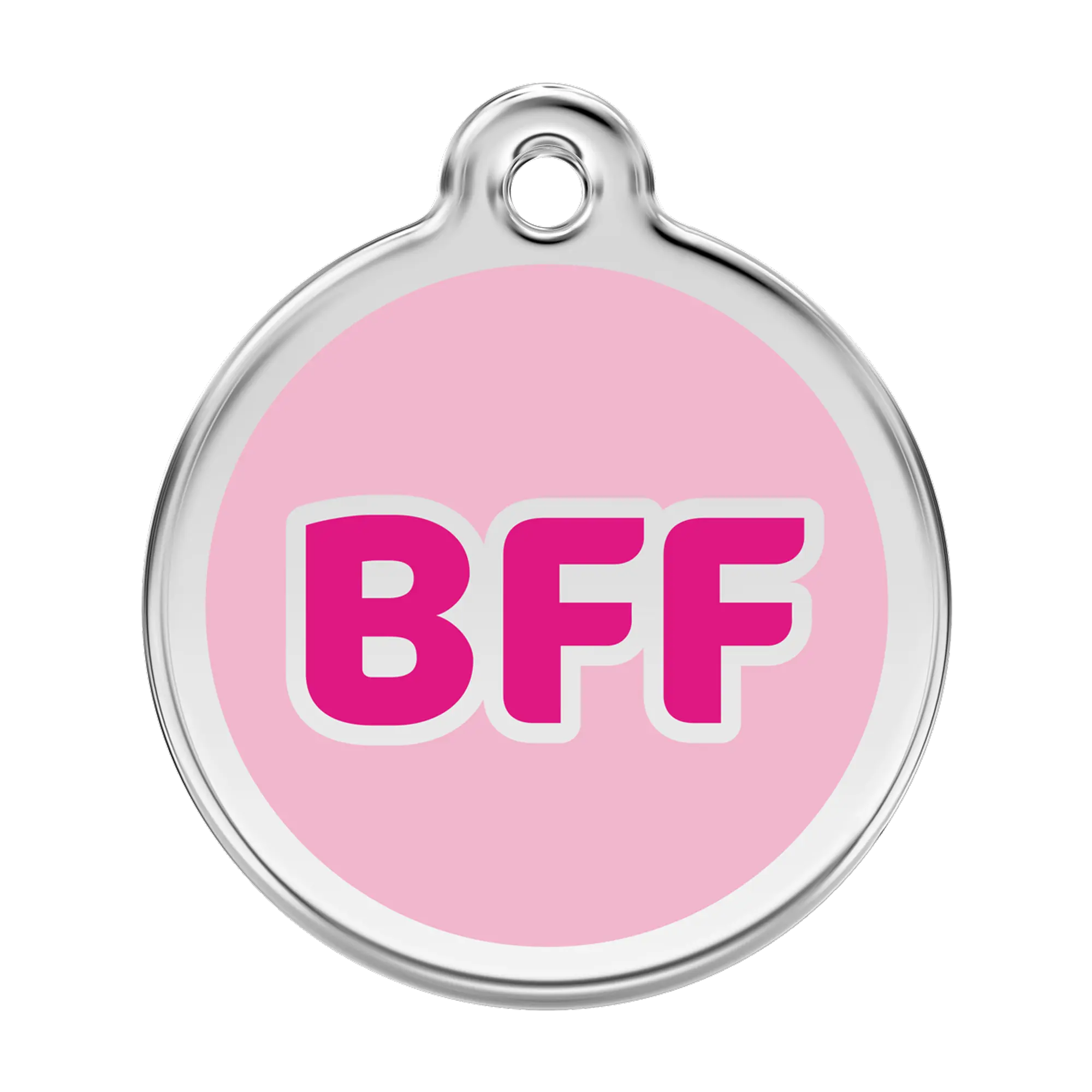 BFF in Pink Enamel & Stainless Steel pet tag