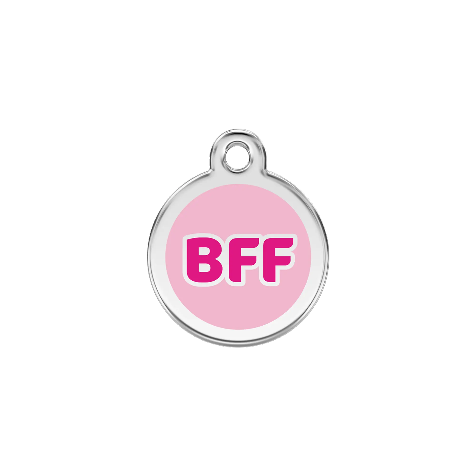 BFF Pink Enamel & Stainless Steel pet tag