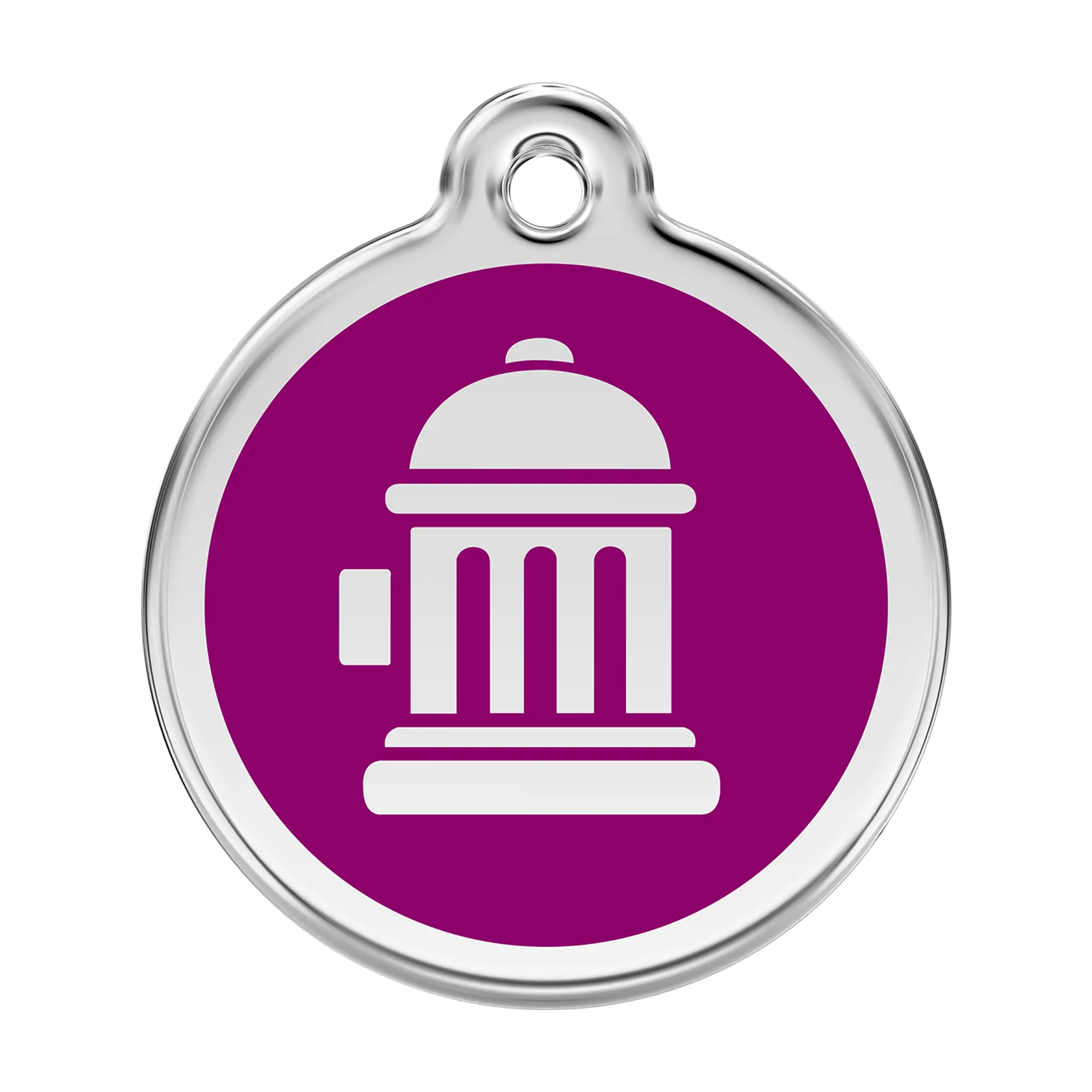 Fire Hydrant in Purple Enamel & Stainless Steel pet tag