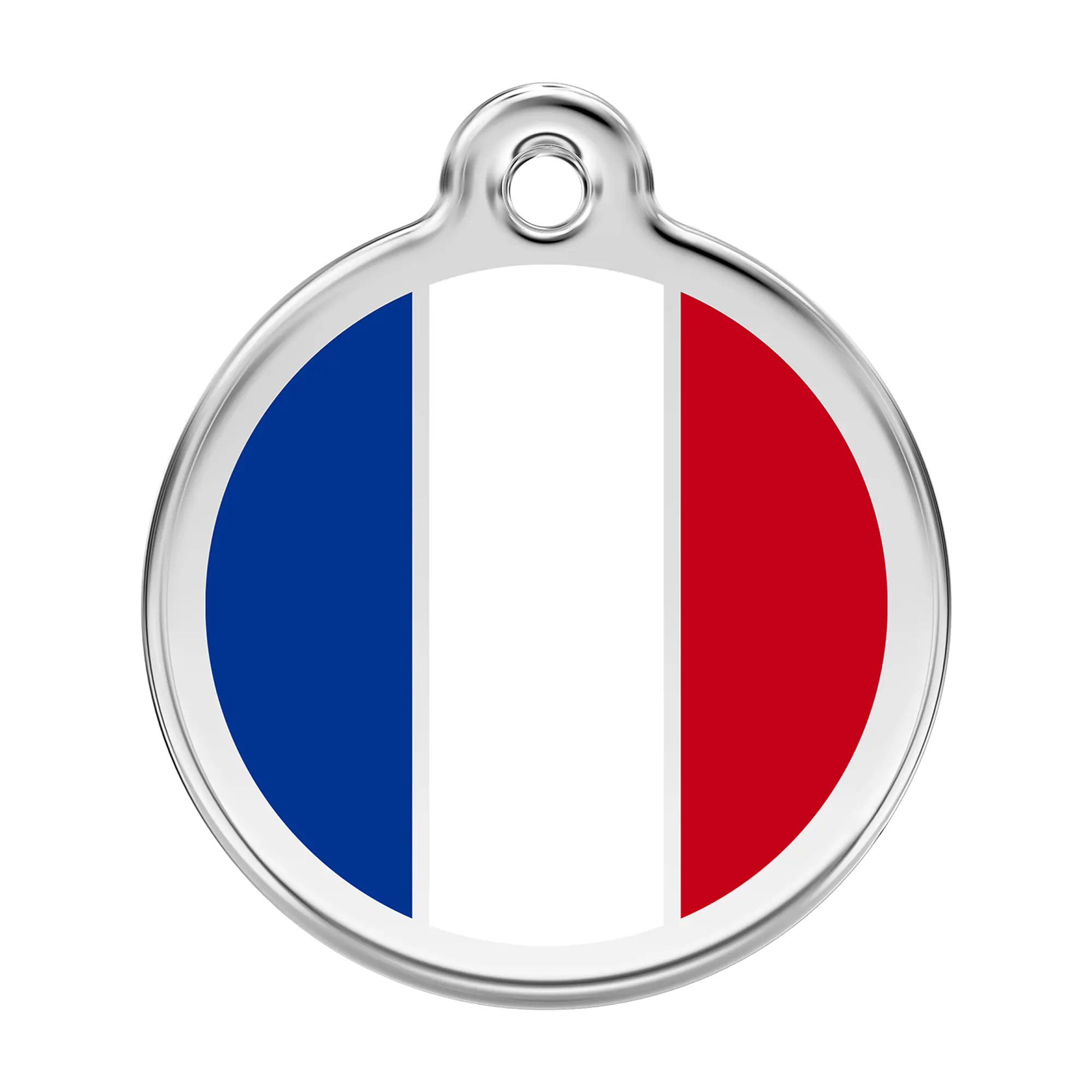 French Flag Enamel & Stainless Steel pet tag