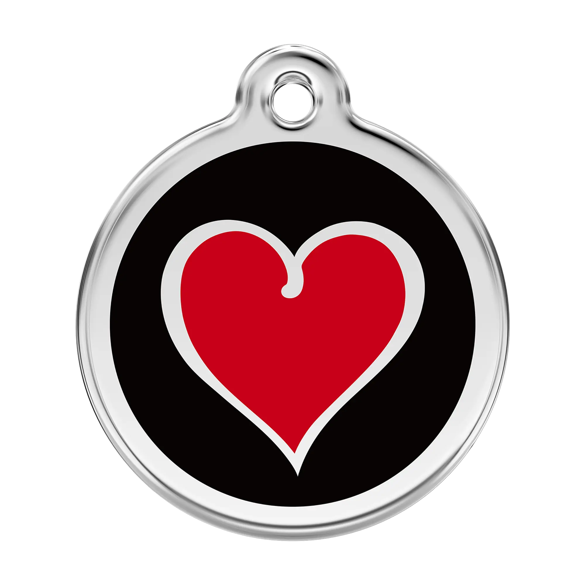 Coloured Heart Black Enamel & Stainless Steel pet tag