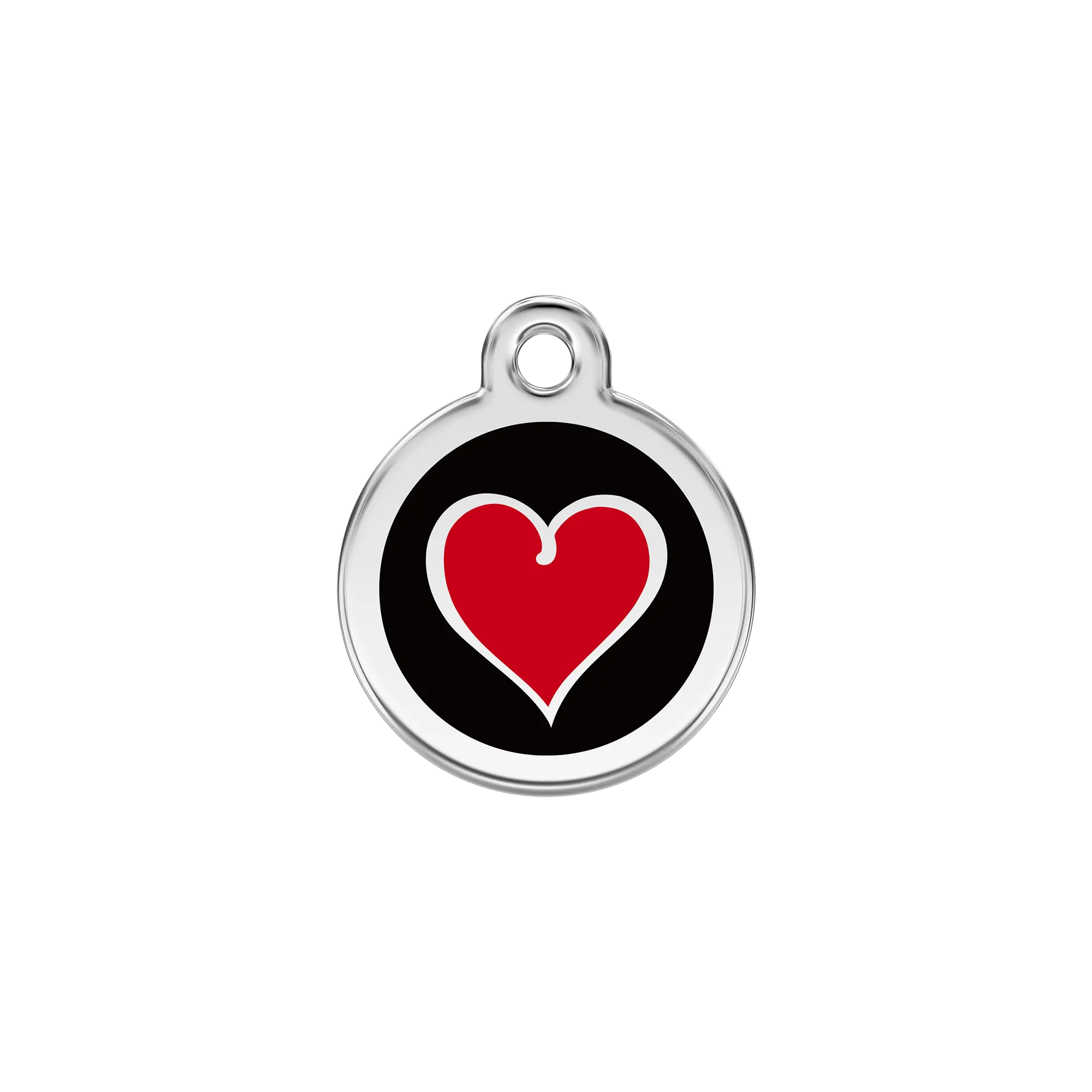 Coloured Heart Black Enamel & Stainless Steel pet tag