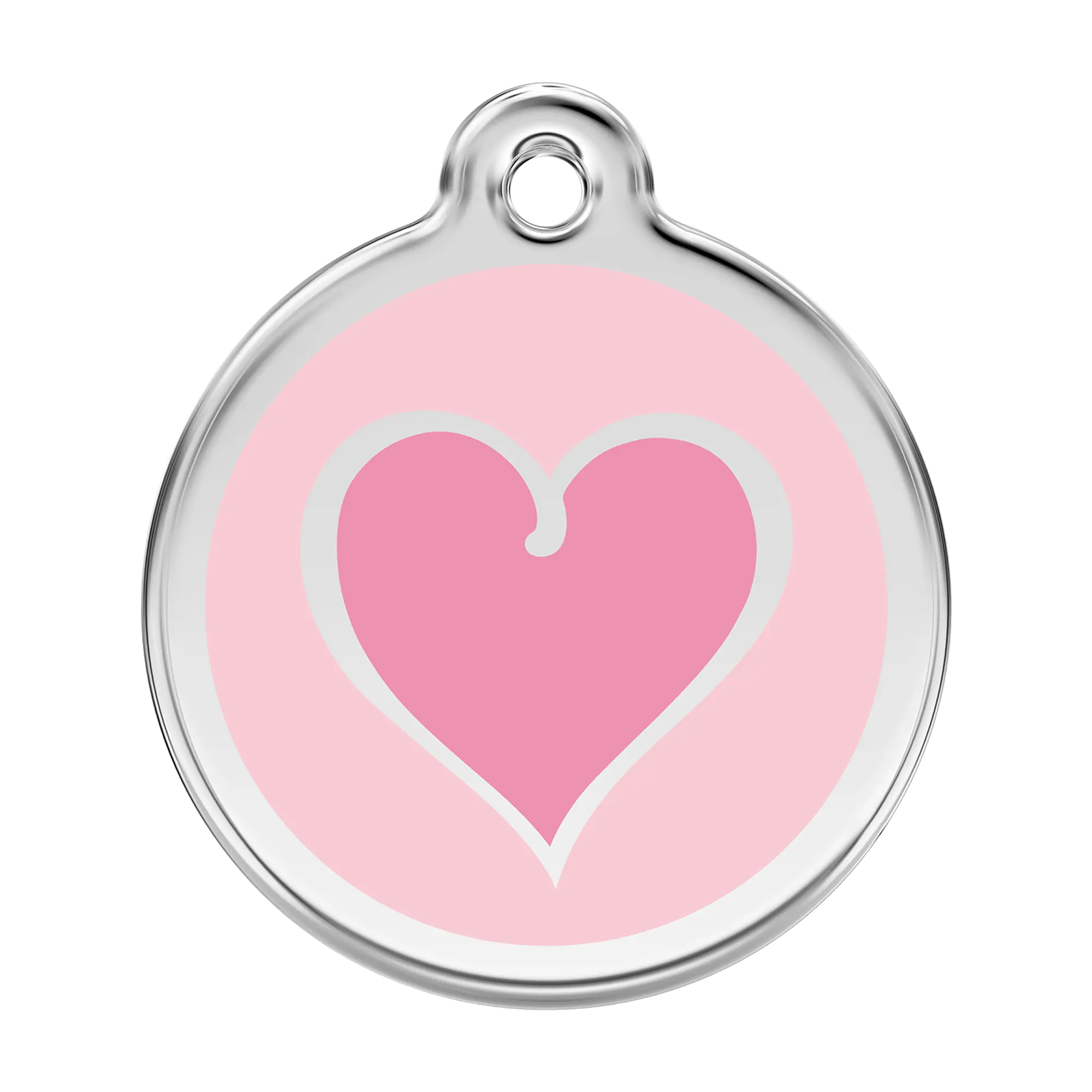 Coloured Heart Pink Enamel & Stainless Steel pet tag