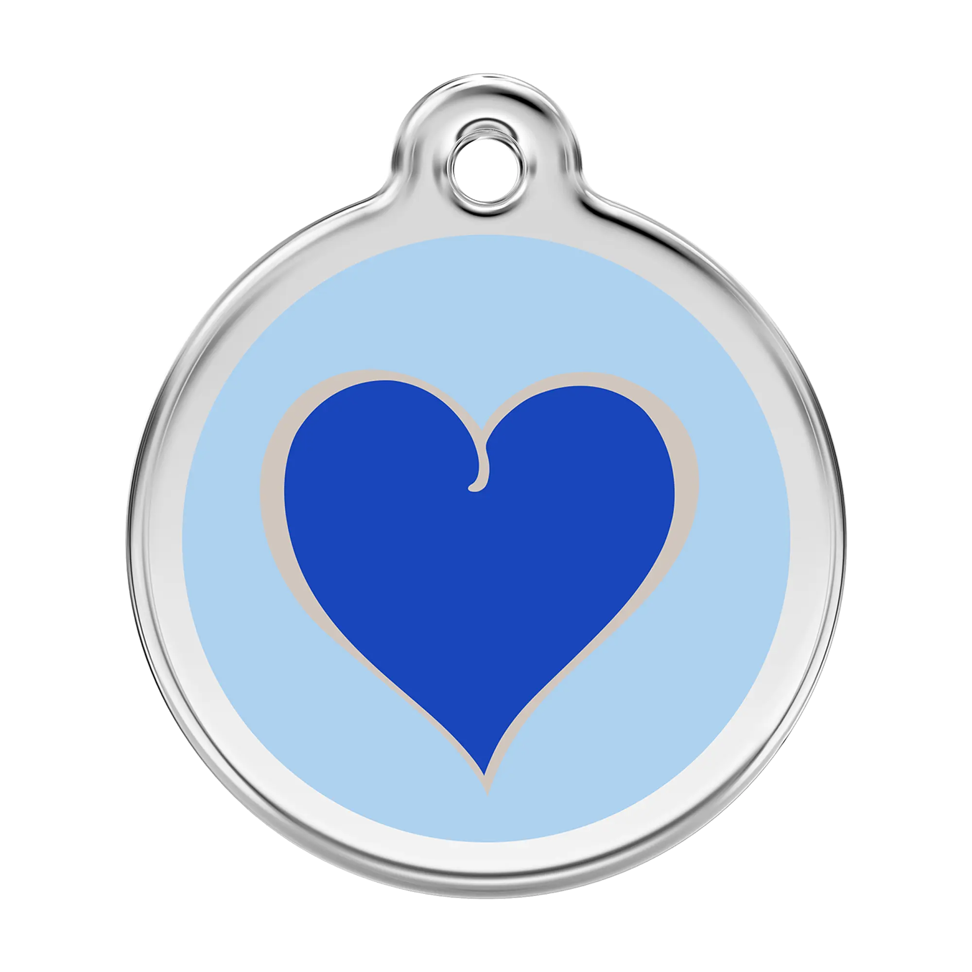 Coloured Heart Navy Enamel & Stainless Steel pet tag