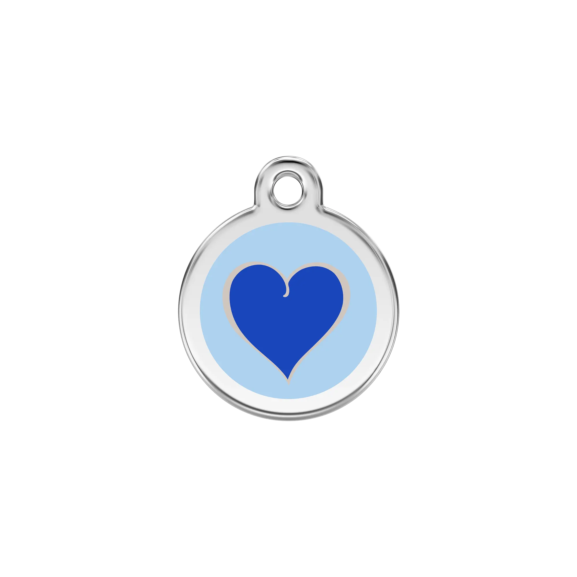 Coloured Heart Navy Enamel & Stainless Steel pet tag