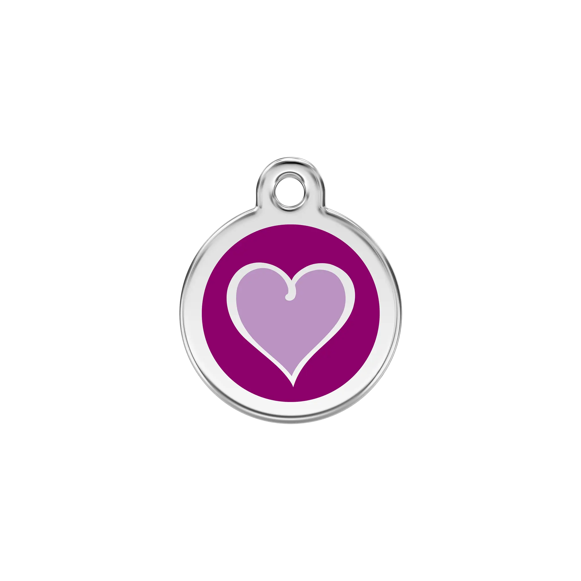 Coloured Heart Enamel & Stainless Steel pet tag