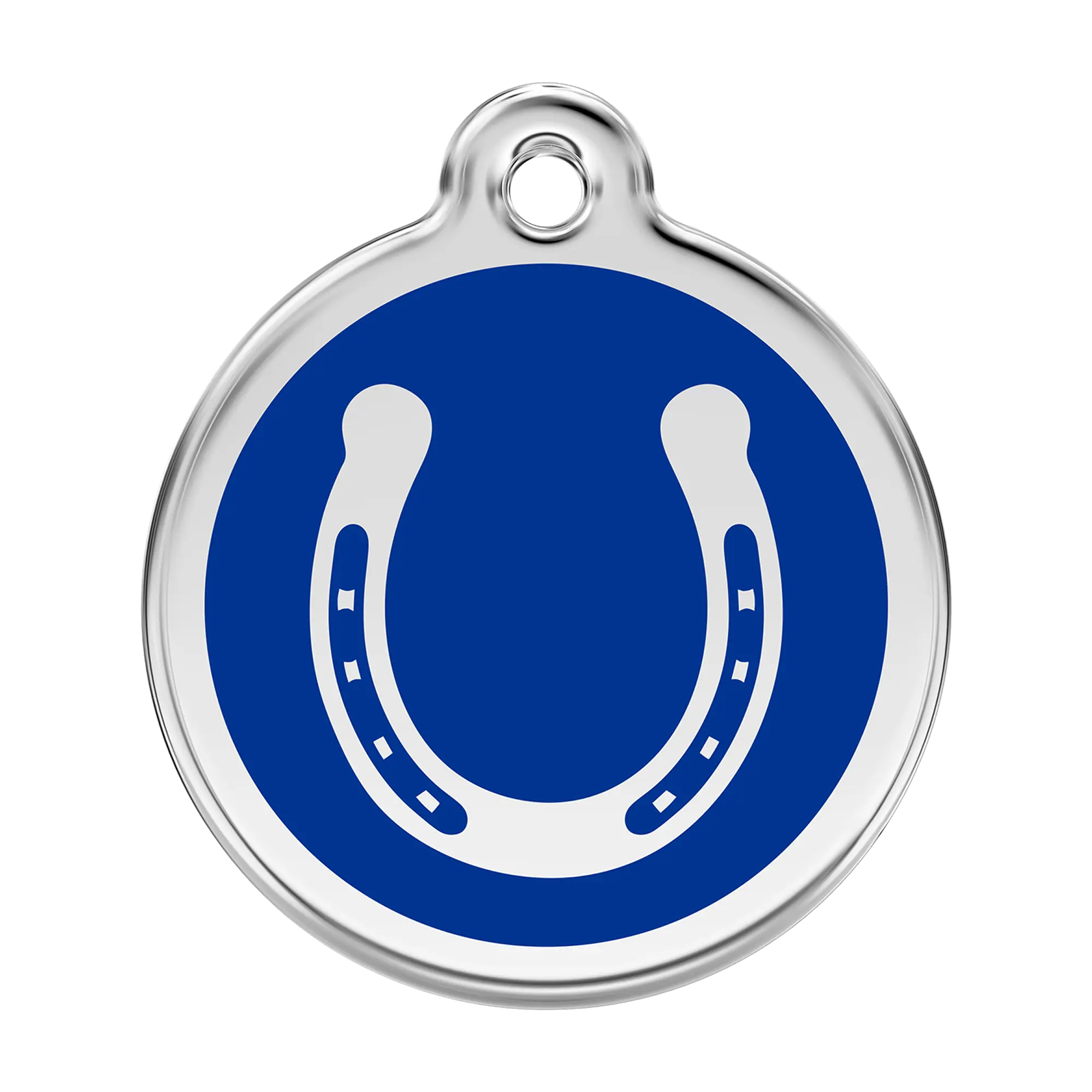 Horseshoe in Dark Blue Enamel & Stainless Steel pet tag