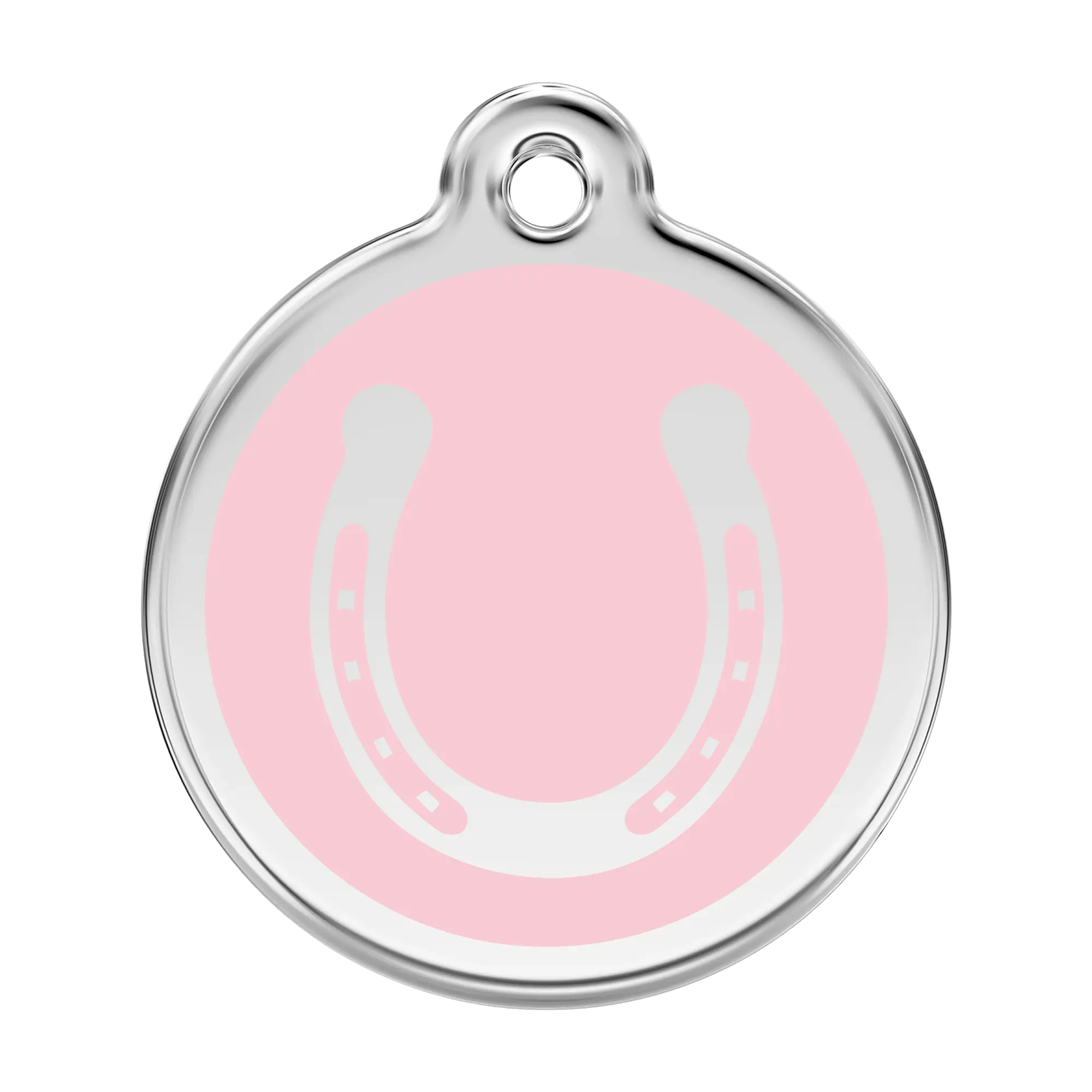 Horseshoe in Pink Enamel & Stainless Steel pet tag