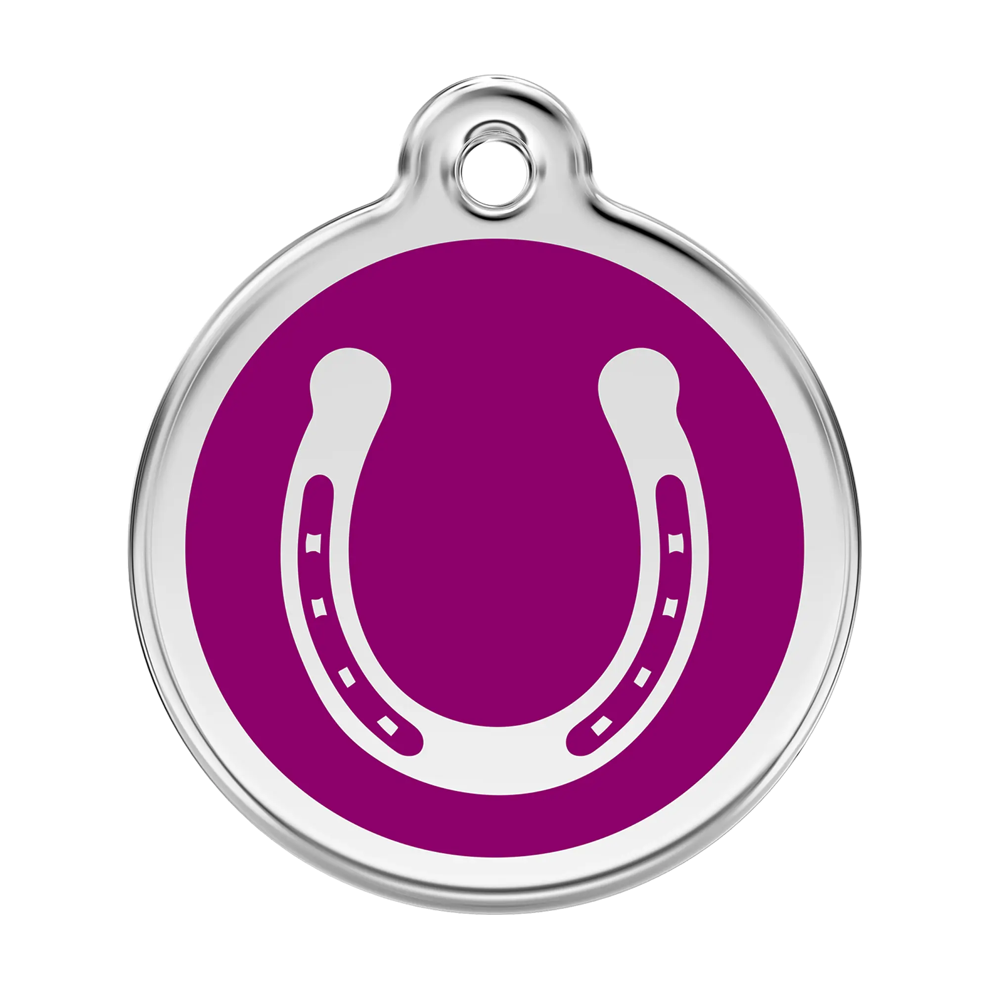Horseshoe in Purple Enamel & Stainless Steel pet tag