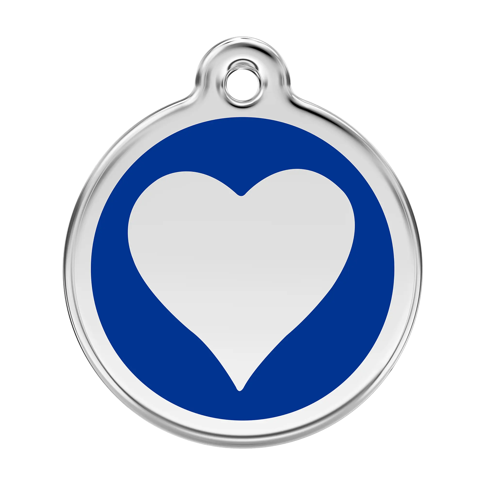 Heart in Dark Blue Enamel & Stainless Steel pet tag