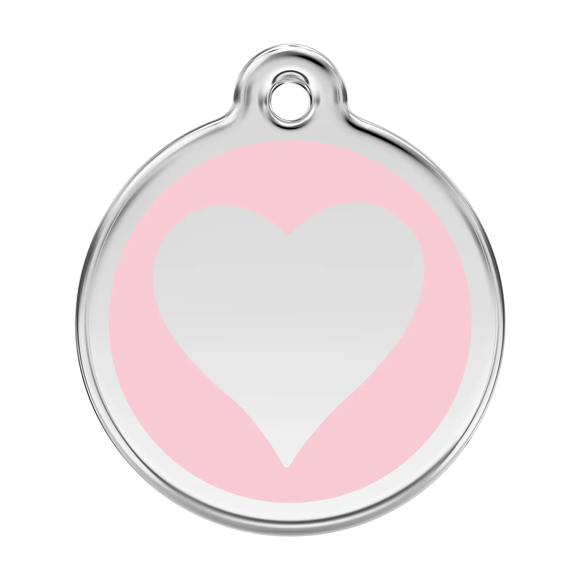 Heart in Pink Enamel & Stainless Steel pet tag