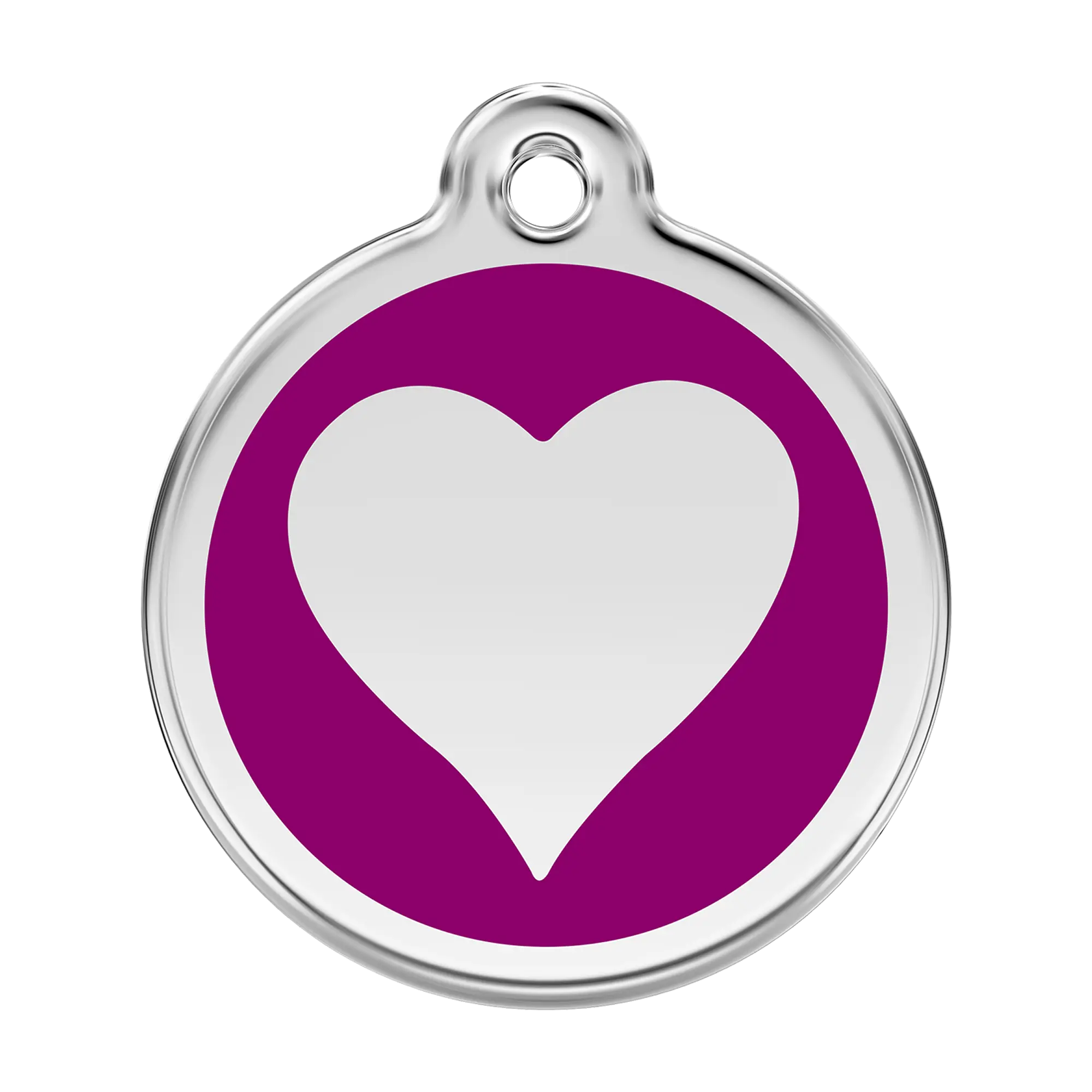 Heart in Purple Enamel & Stainless Steel pet tag