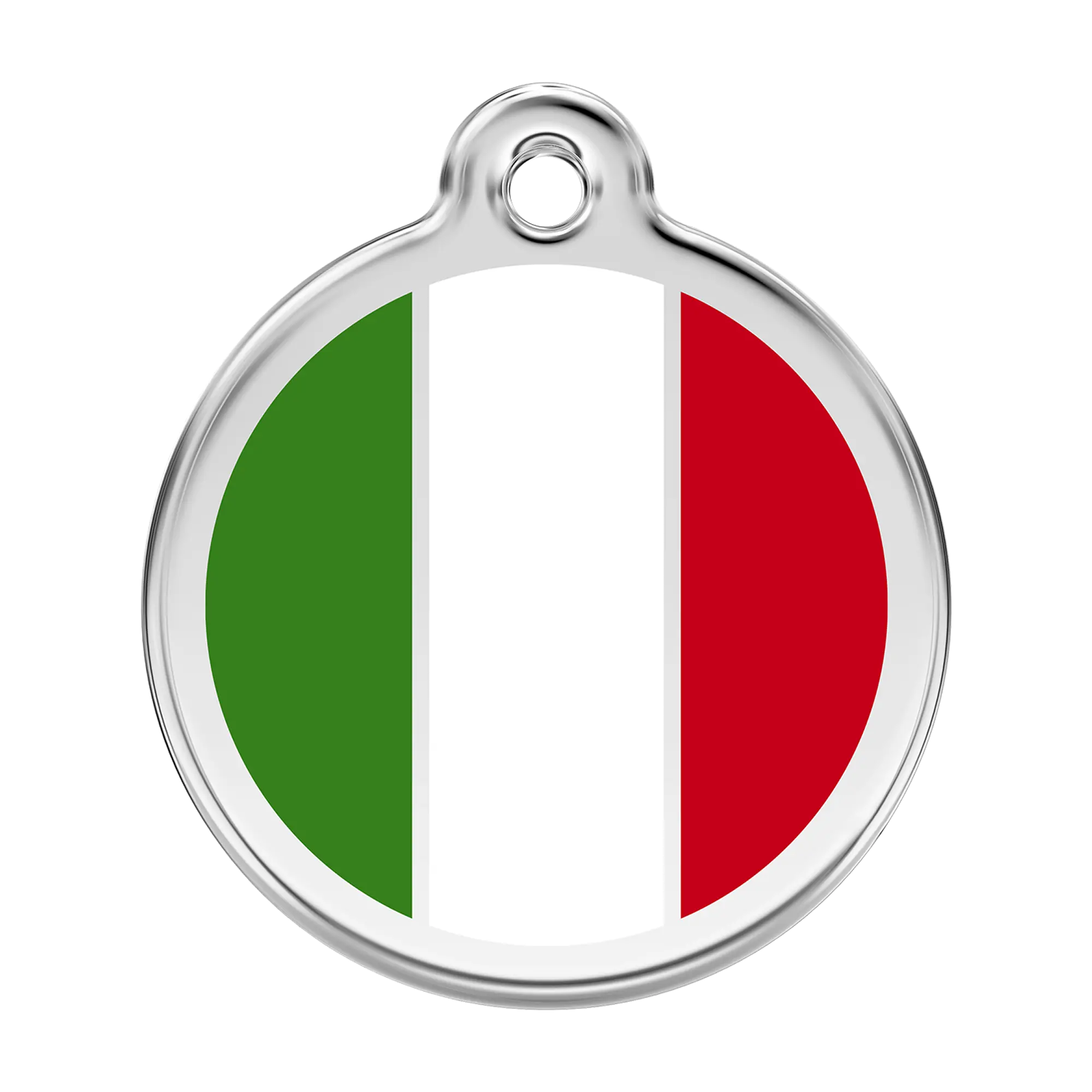 Italian Flag Enamel & Stainless Steel pet tag
