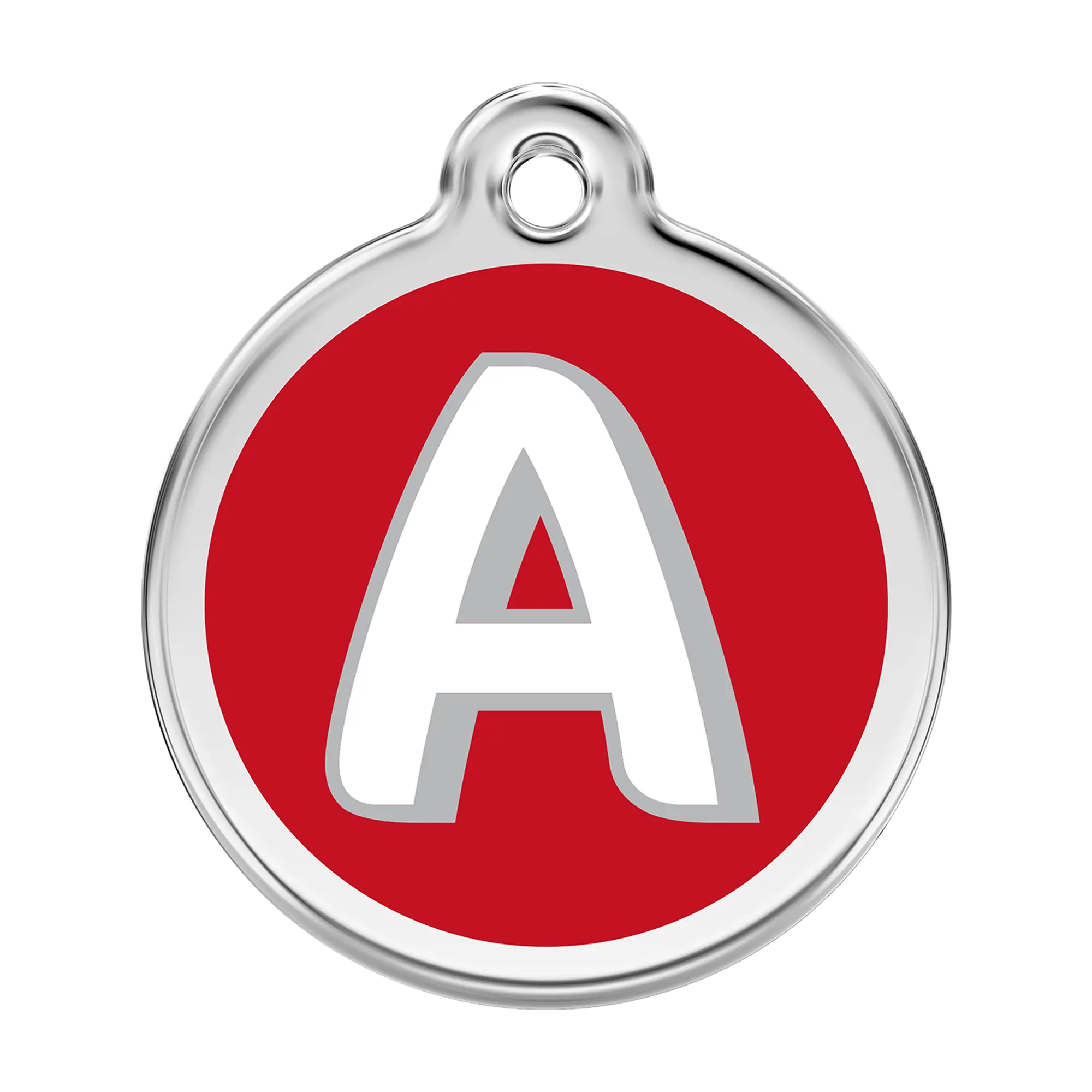 Alphabet Letter A Enamel & Stainless Steel pet tag