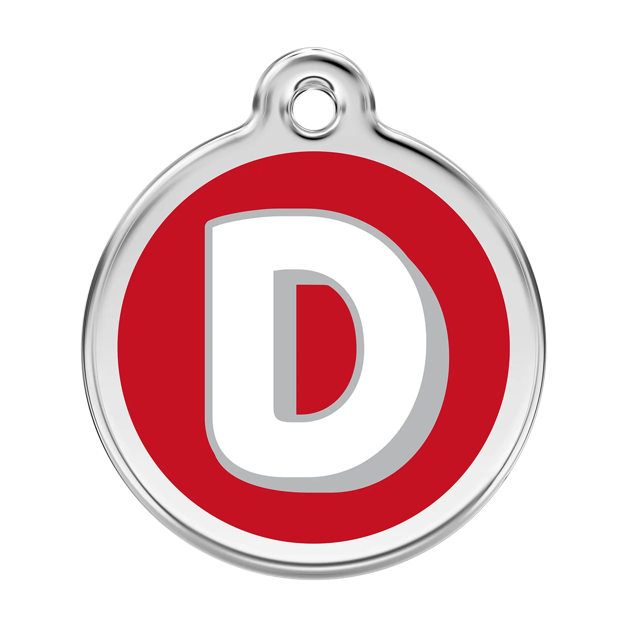 Alphabet Letter D Enamel & Stainless Steel pet tag