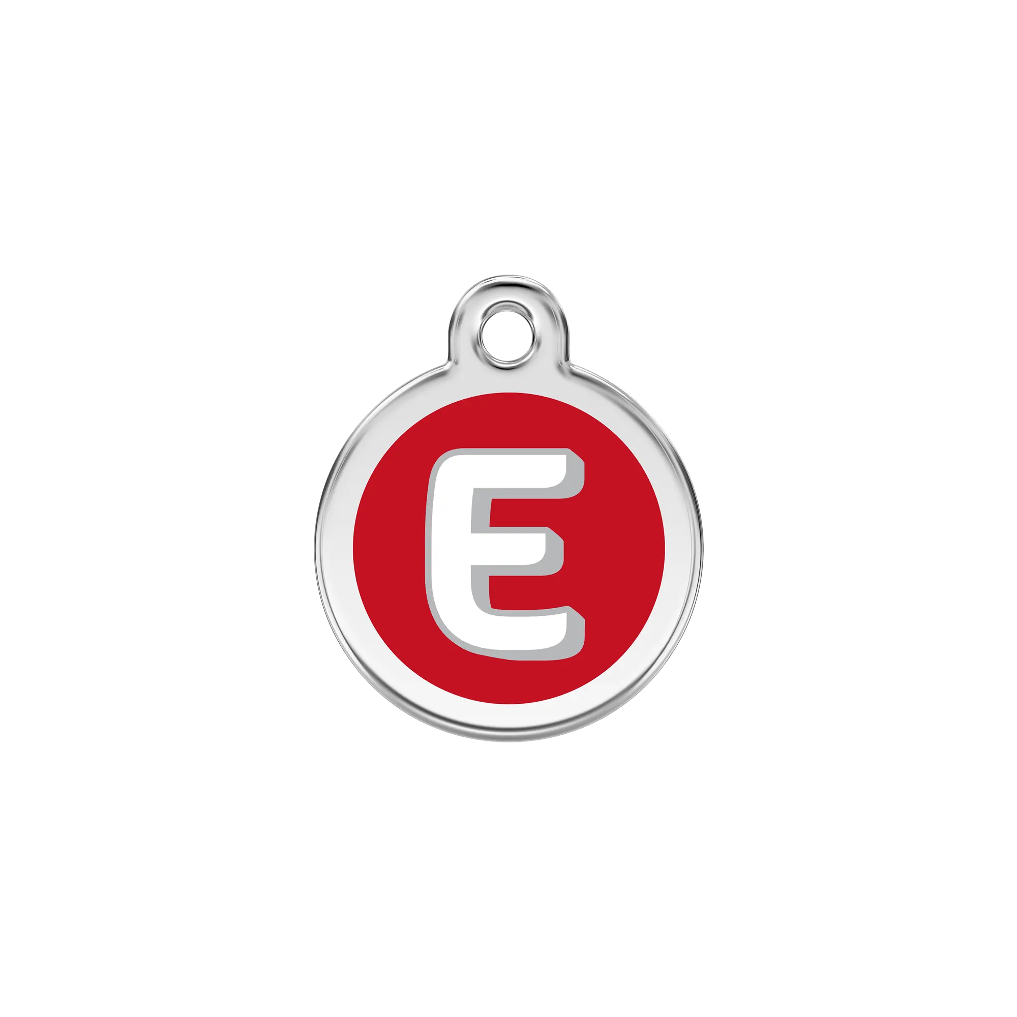 Alphabet Letter E Enamel & Stainless Steel pet tag
