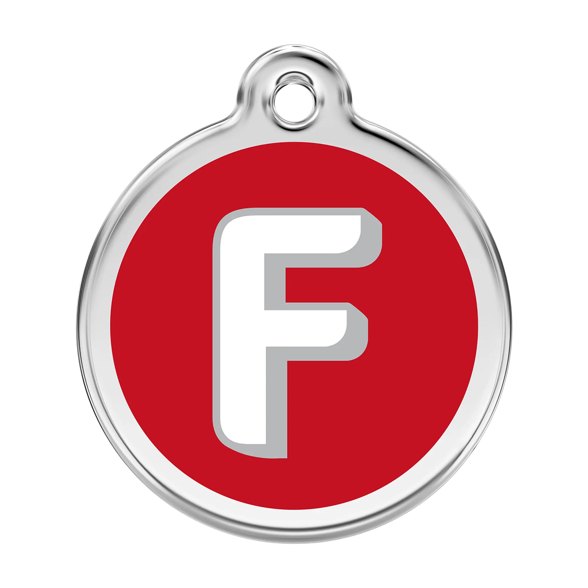Alphabet Letter F Enamel & Stainless Steel pet tag