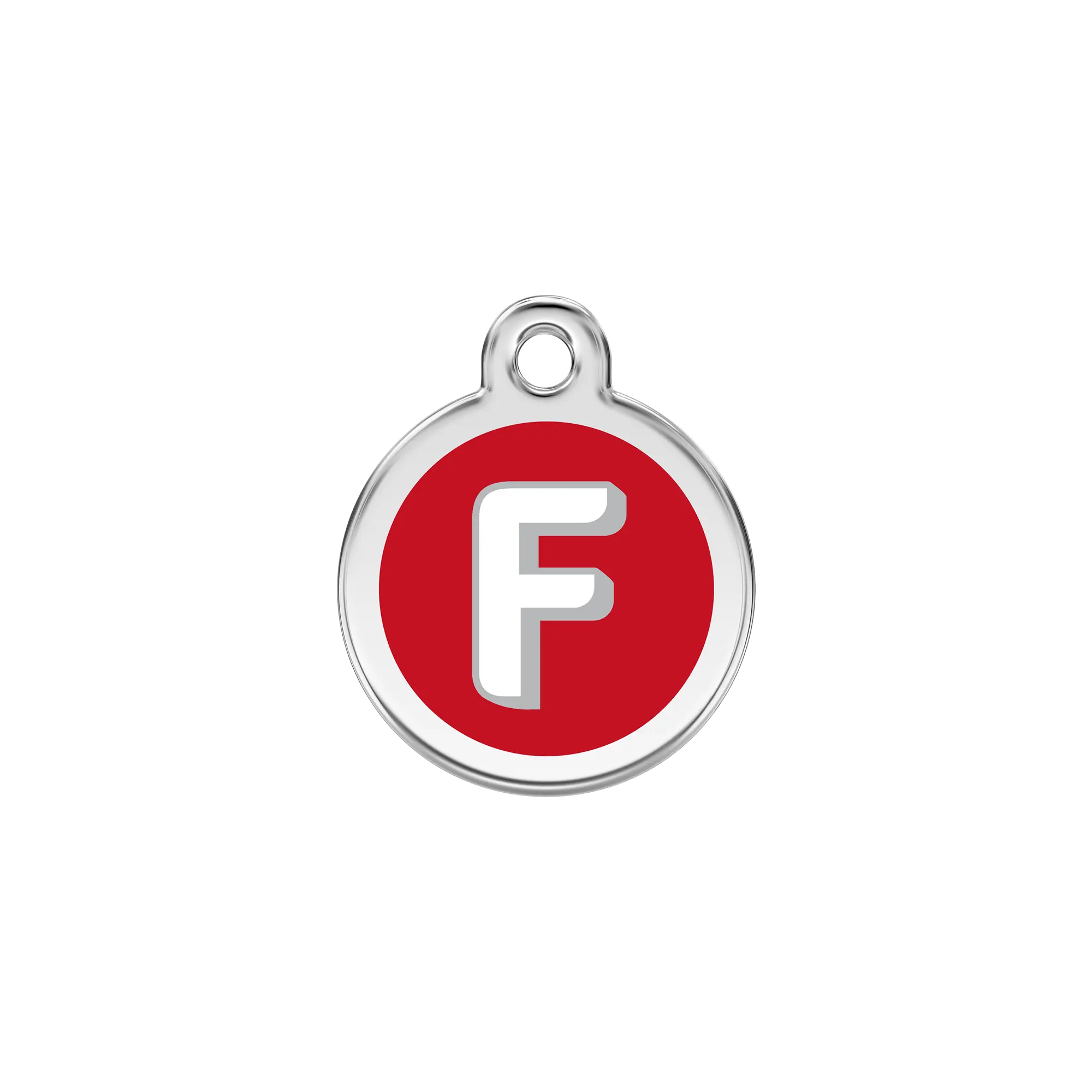Alphabet Letter F Enamel & Stainless Steel pet tag