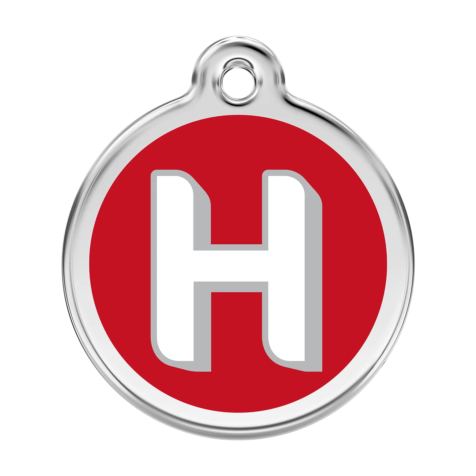 Alphabet Letter H Enamel & Stainless Steel pet tag