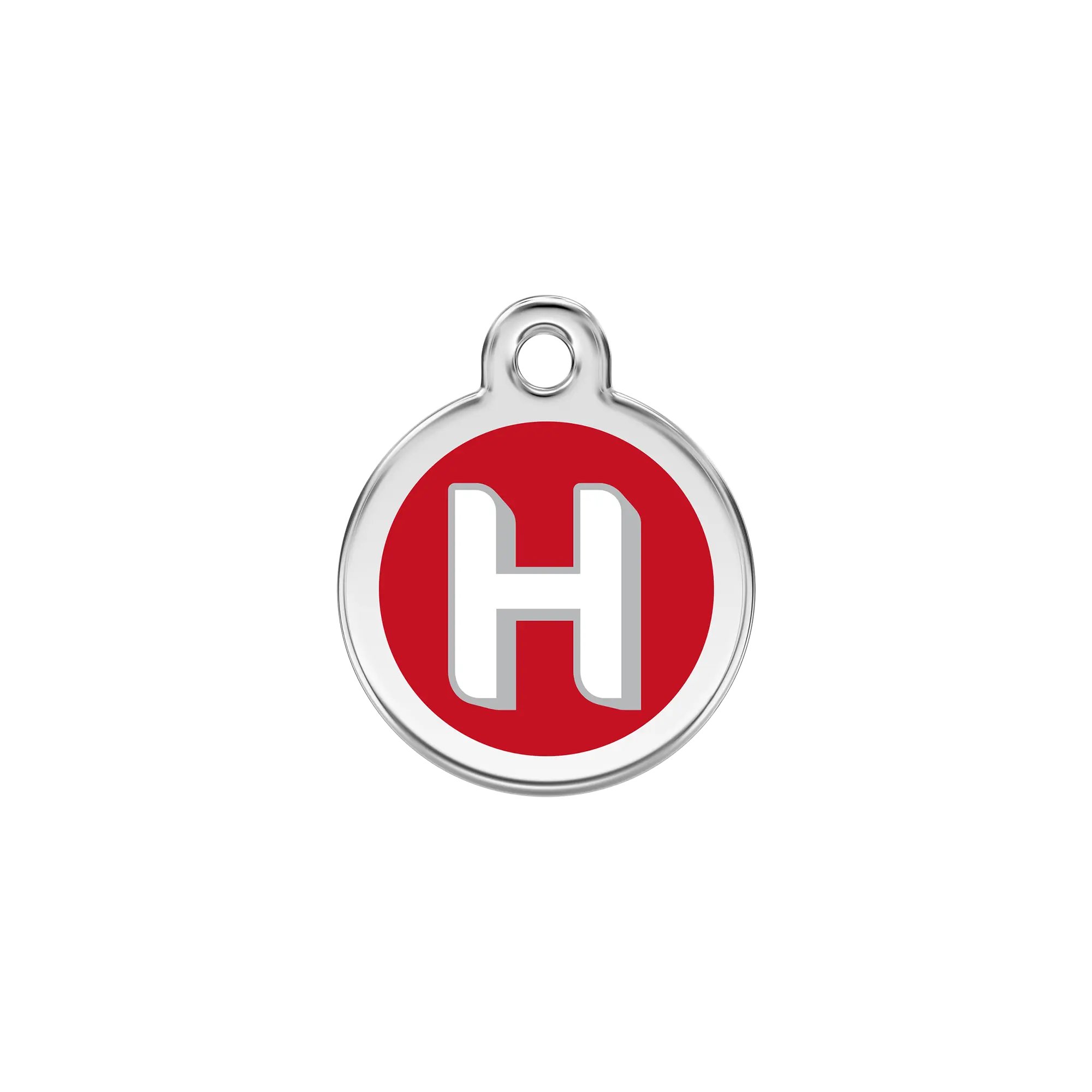 Alphabet Letter H Enamel & Stainless Steel pet tag