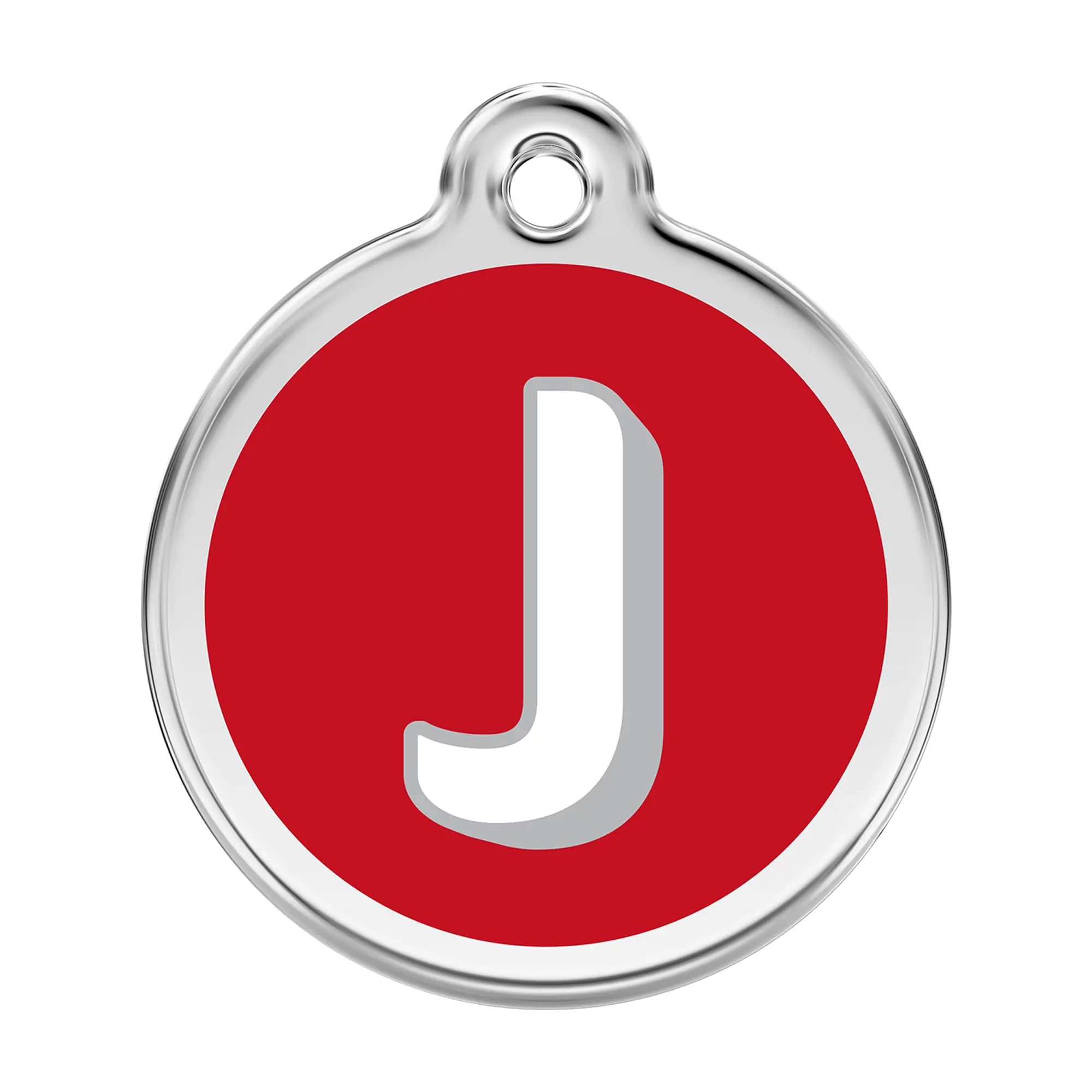 Alphabet Letter J Enamel & Stainless Steel pet tag