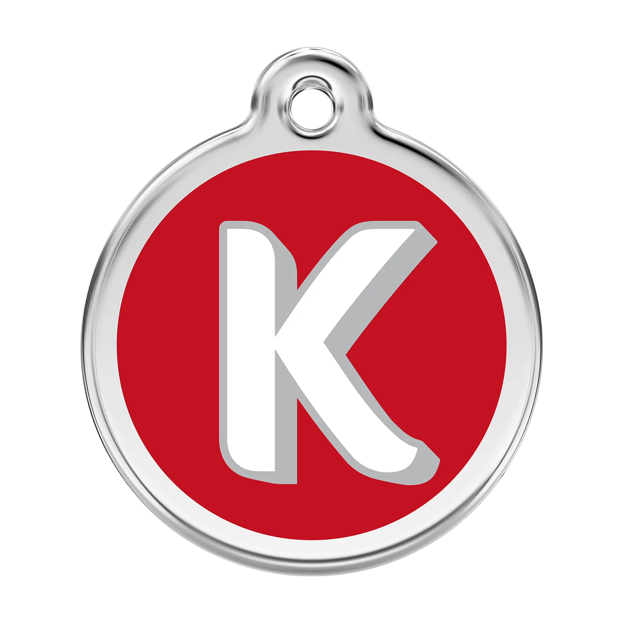 Alphabet Letter K Enamel & Stainless Steel pet tag