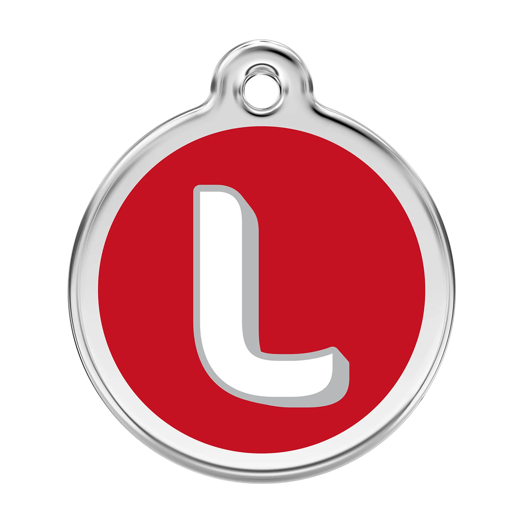 Alphabet Letter L Enamel & Stainless Steel pet tag