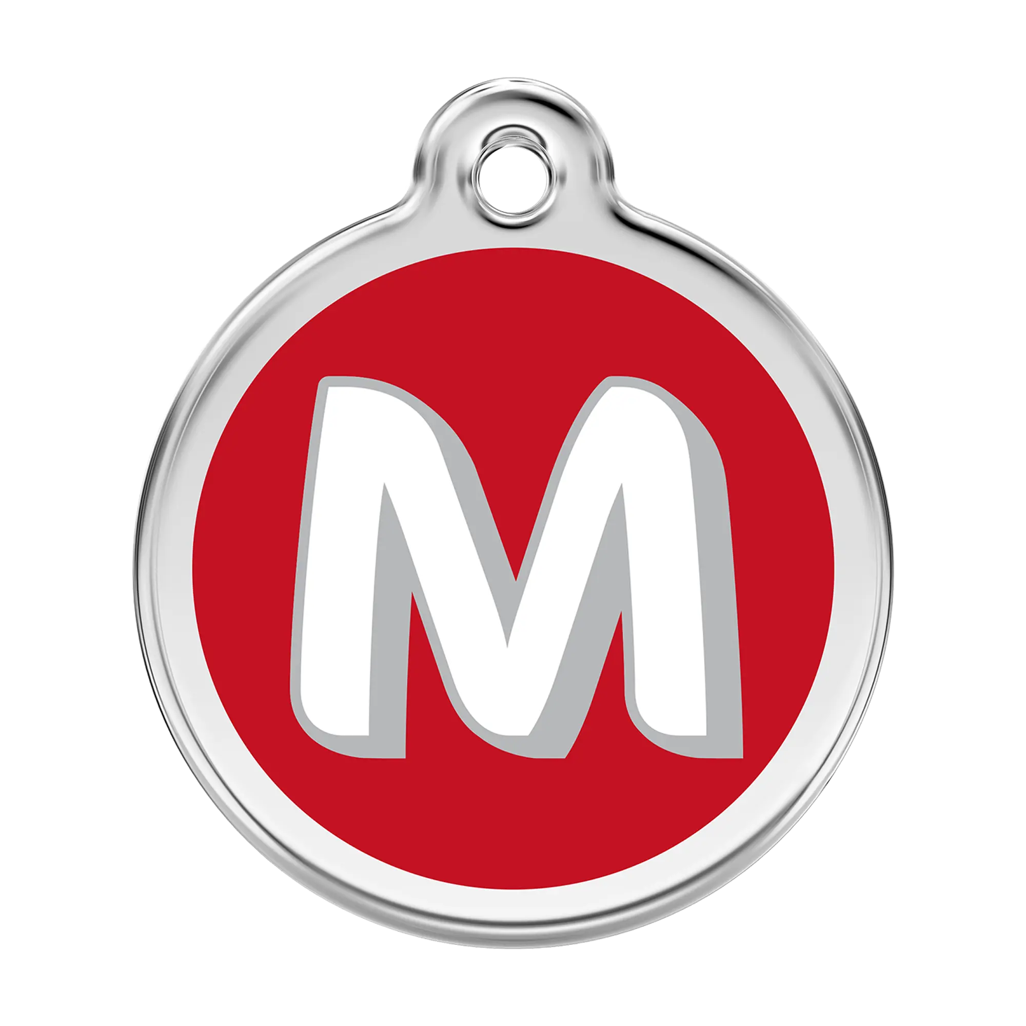 Alphabet Letter M Enamel & Stainless Steel pet tag