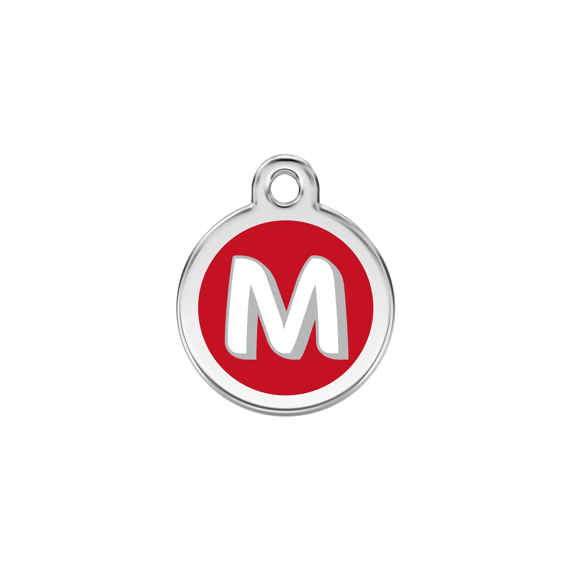 Alphabet Letter M Enamel & Stainless Steel pet tag