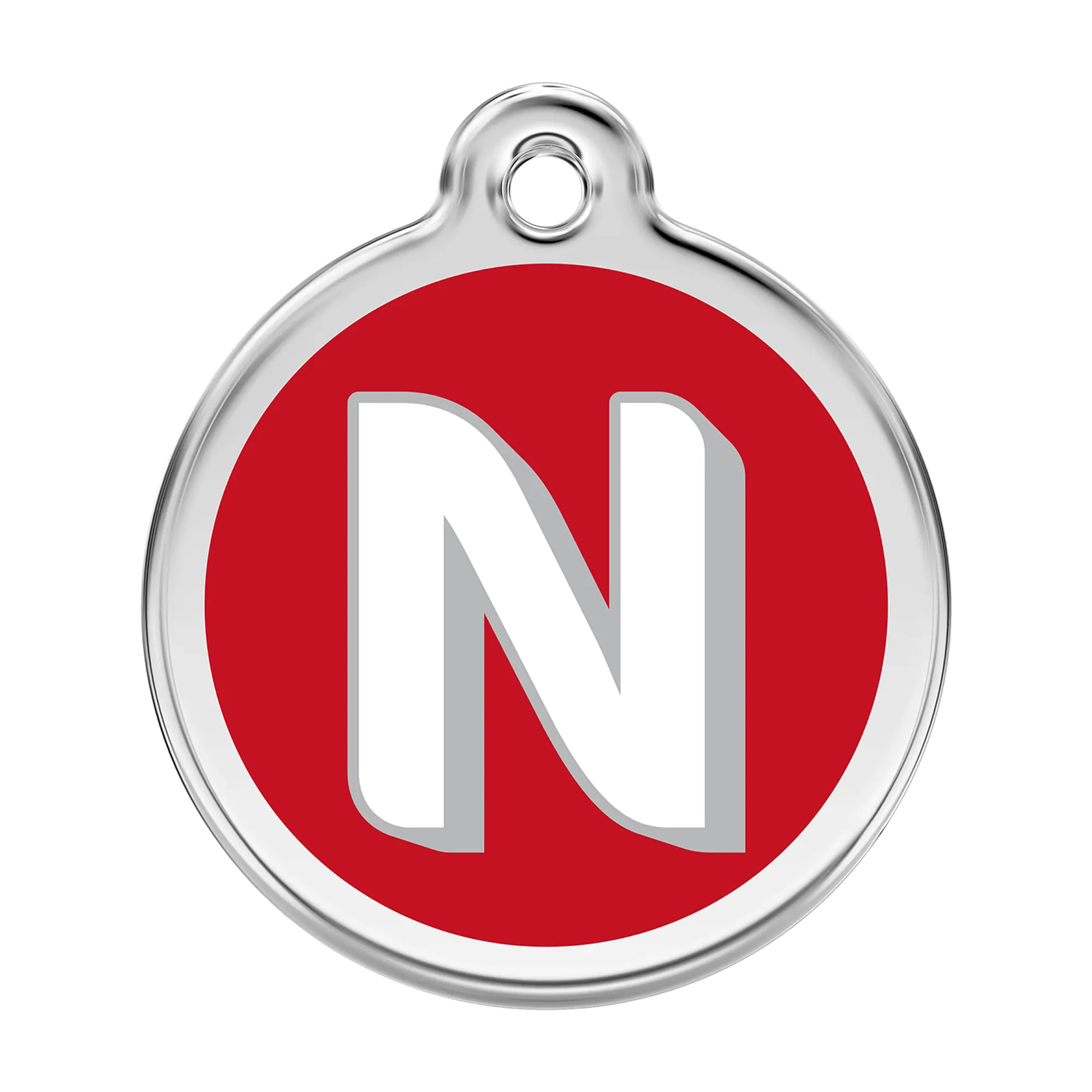 Alphabet Letter N Enamel & Stainless Steel pet tag