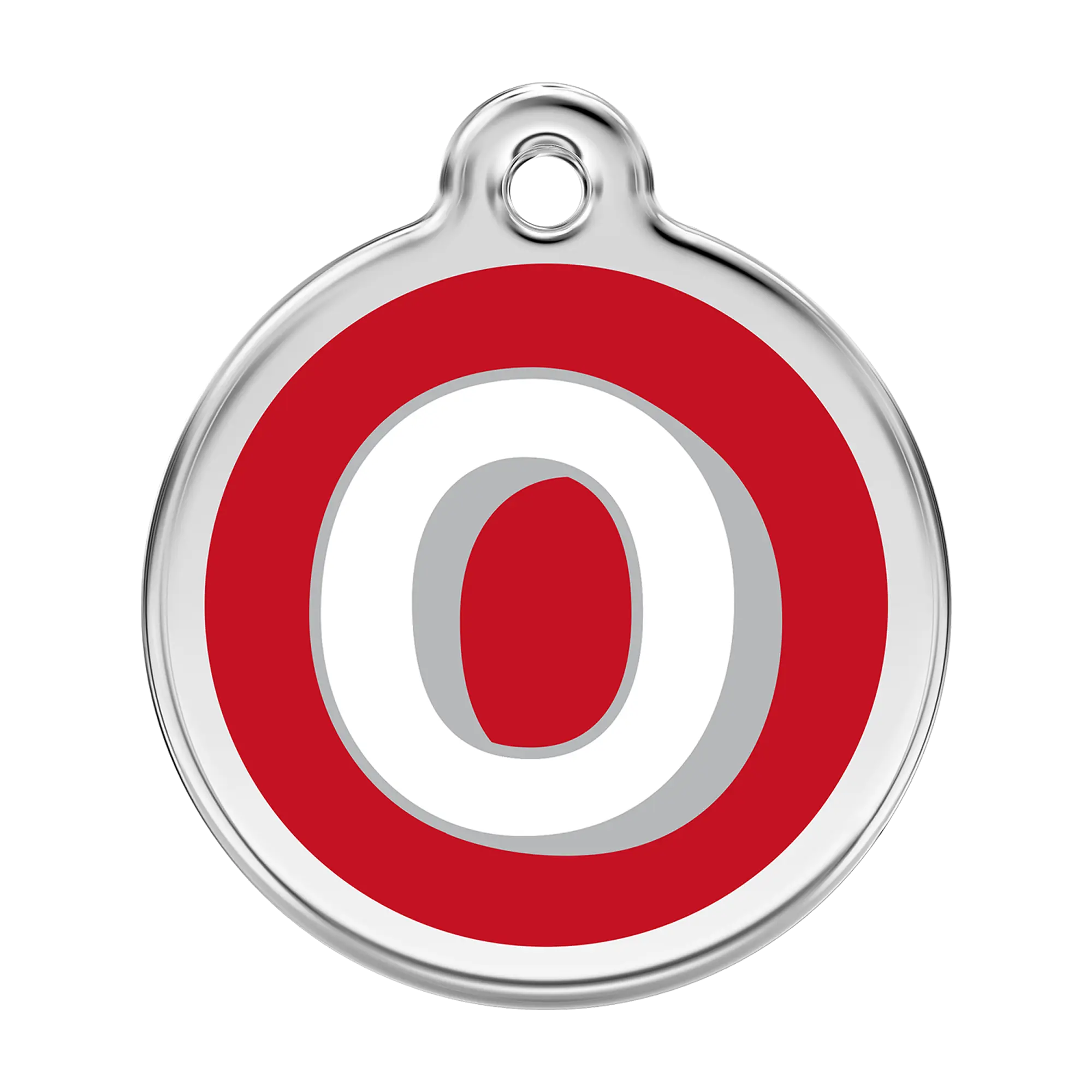 Alphabet Letter O Enamel & Stainless Steel pet tag