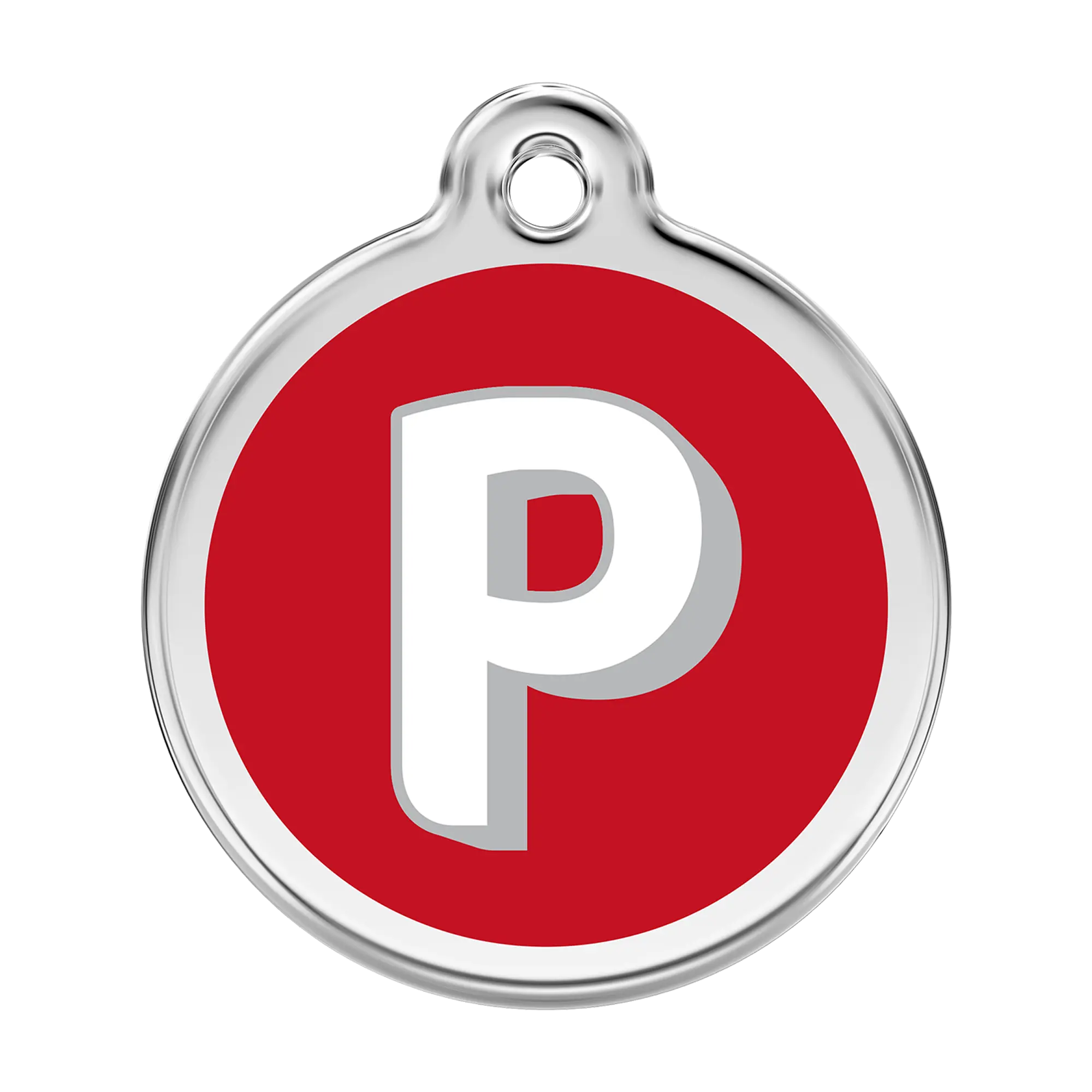 Alphabet Letter P Enamel & Stainless Steel pet tag