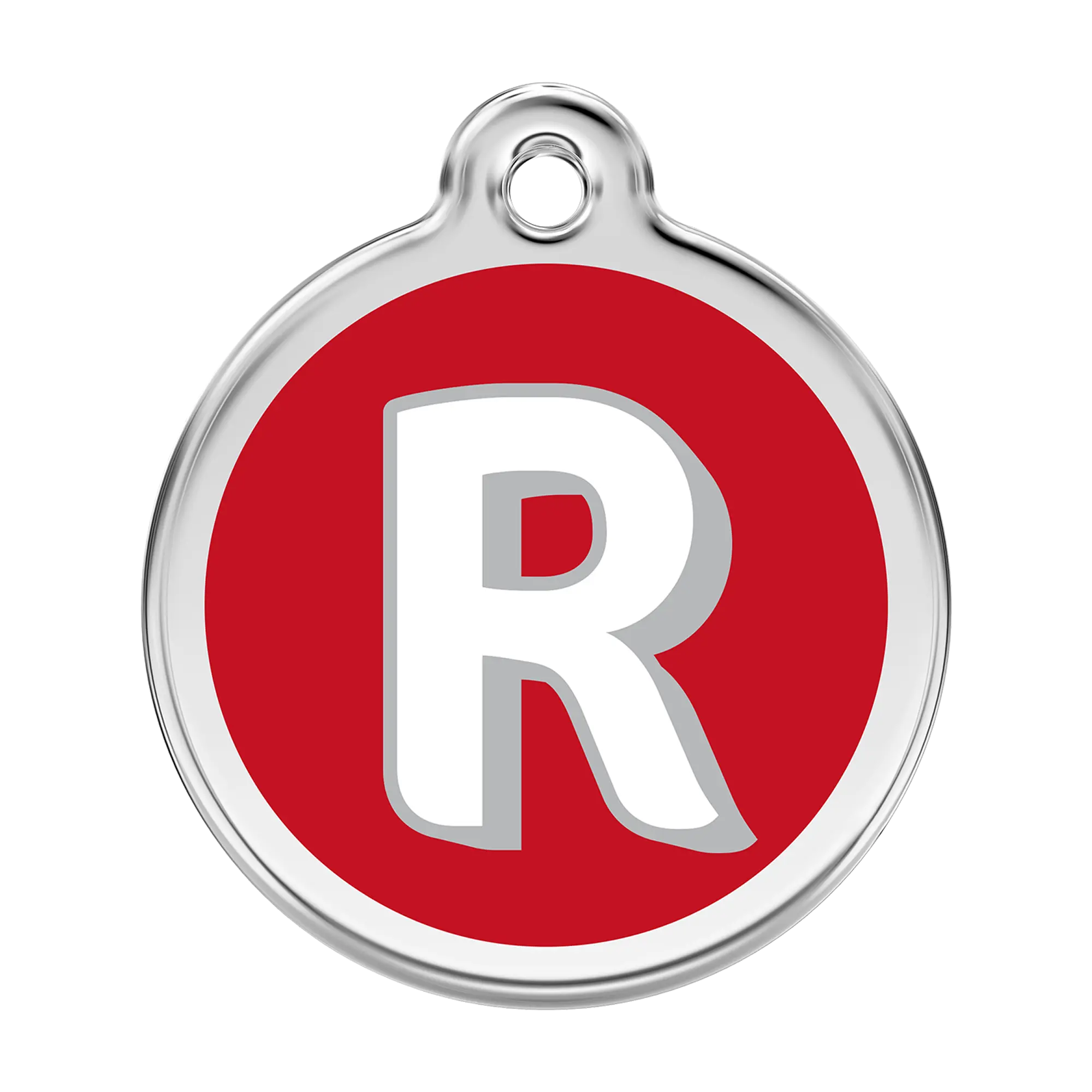 Alphabet Letter R Enamel & Stainless Steel pet tag