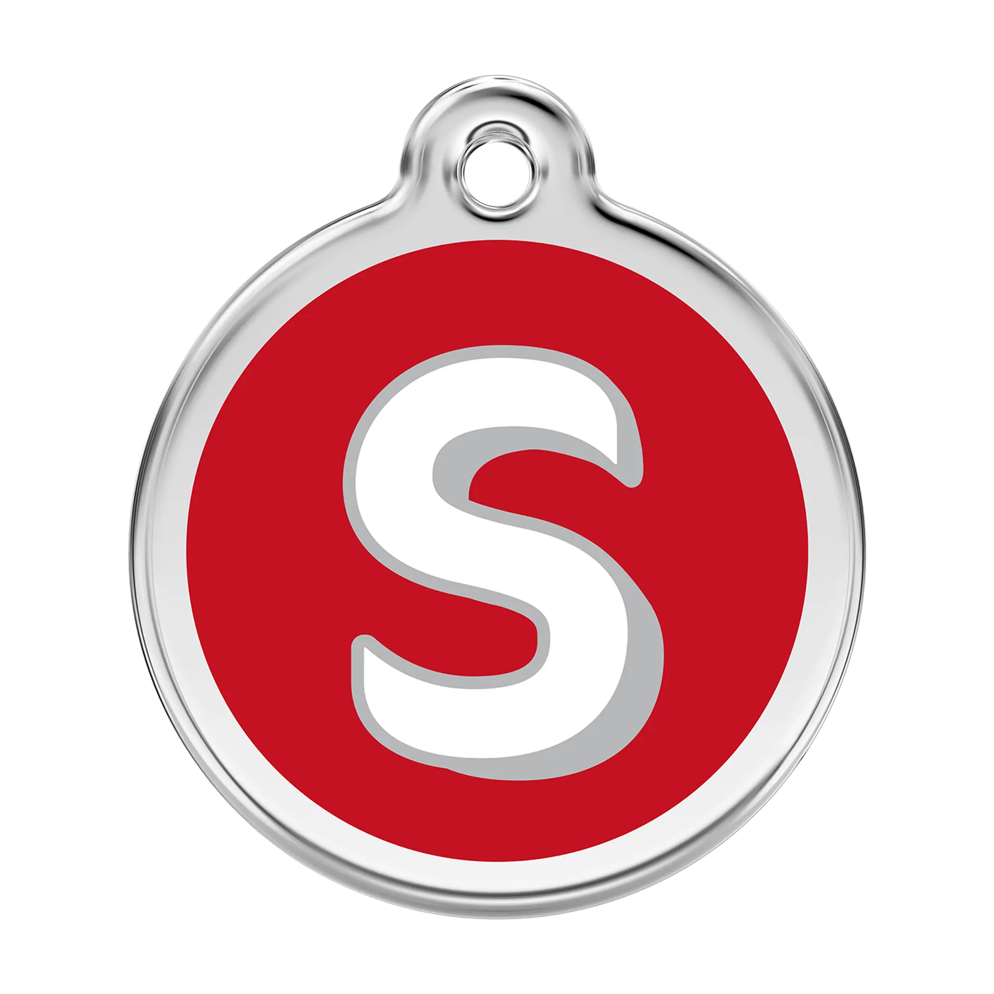 Alphabet Letter S Enamel & Stainless Steel pet tag
