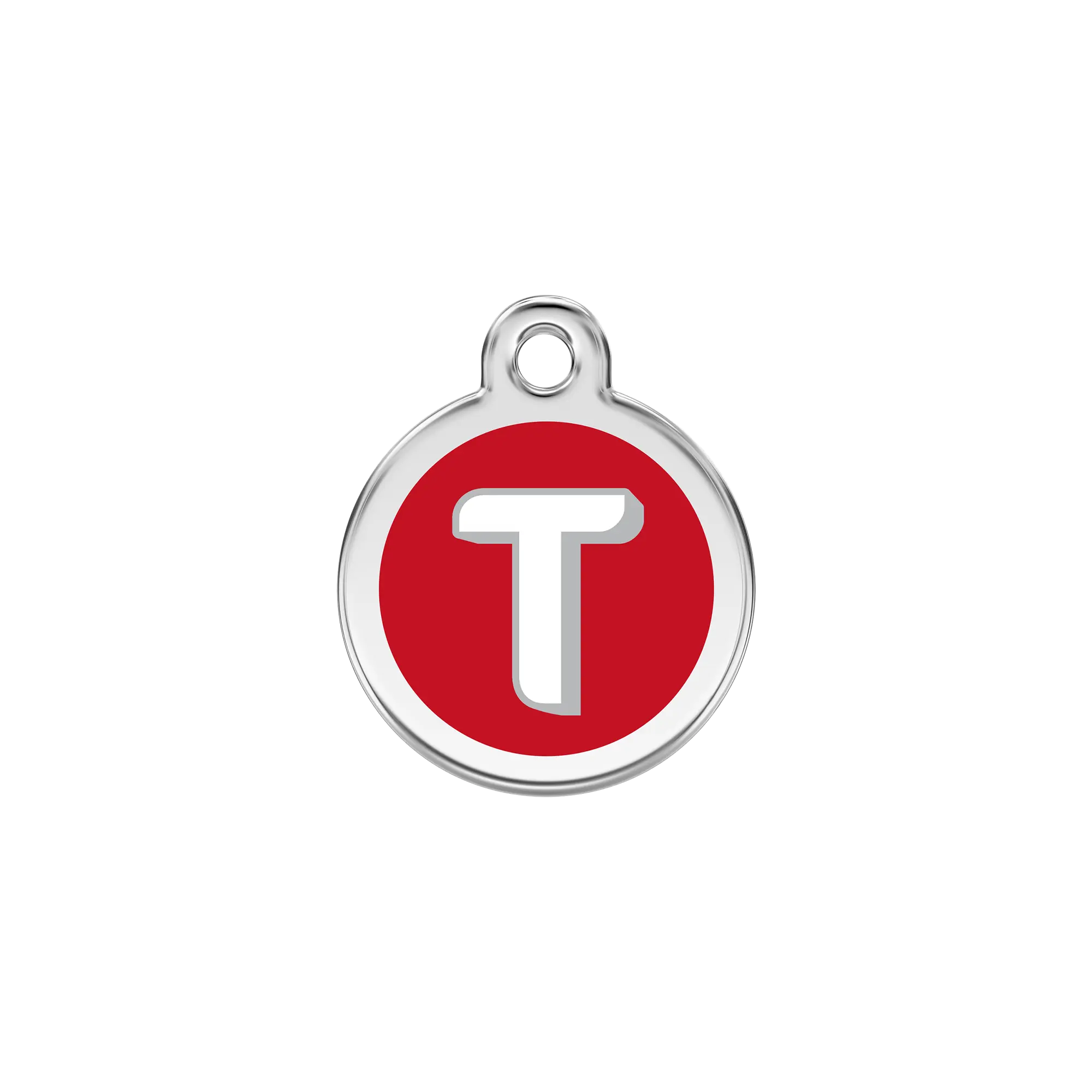 Alphabet Letter T Enamel & Stainless Steel pet tag