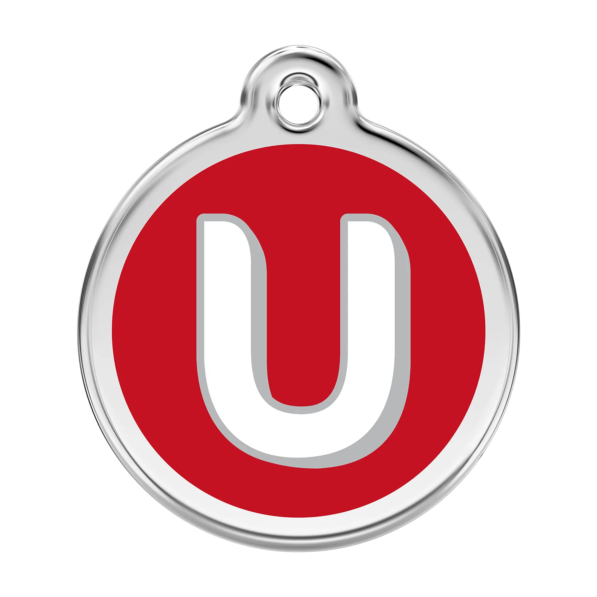 Alphabet Letter U Enamel & Stainless Steel pet tag