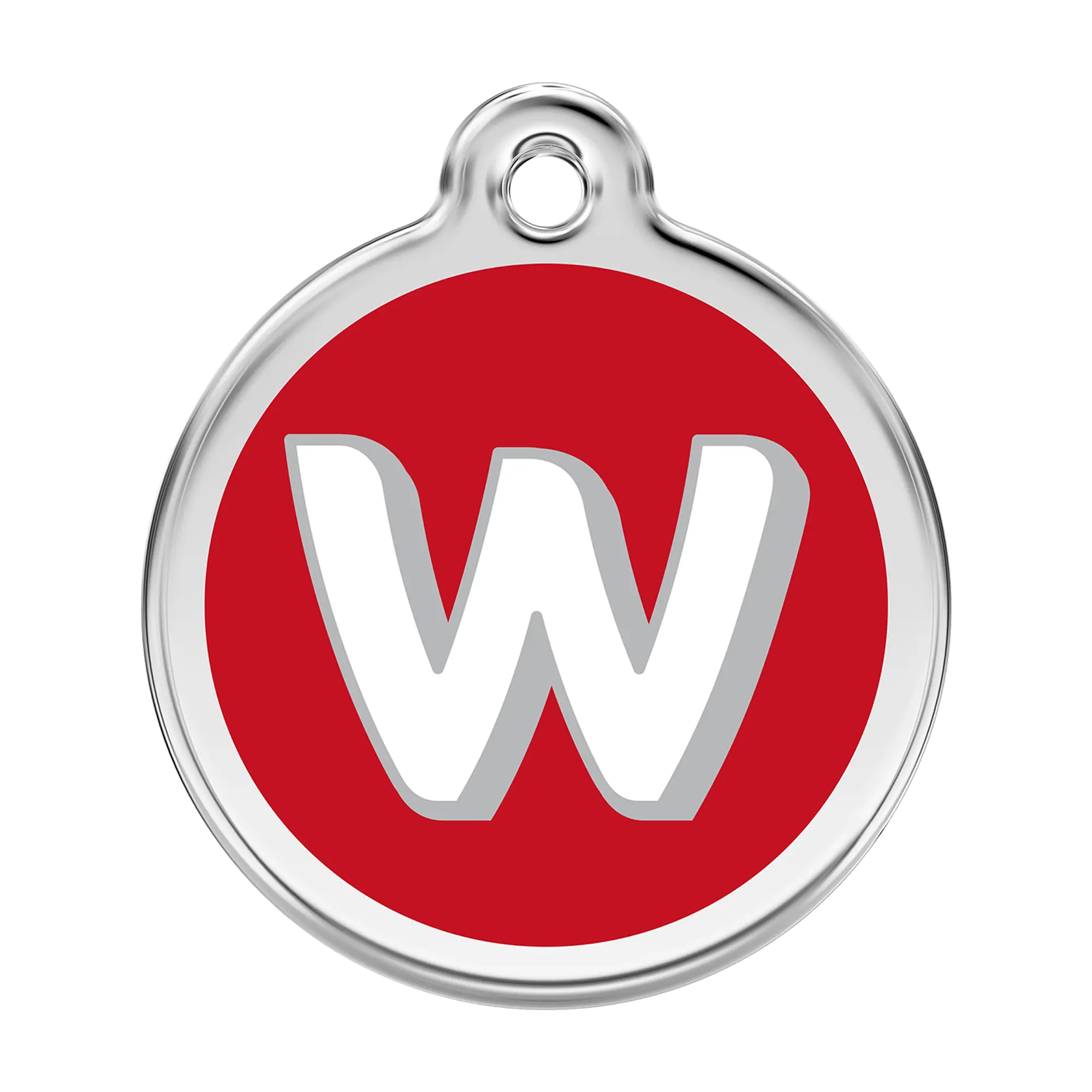 Alphabet Letter W Enamel & Stainless Steel pet tag